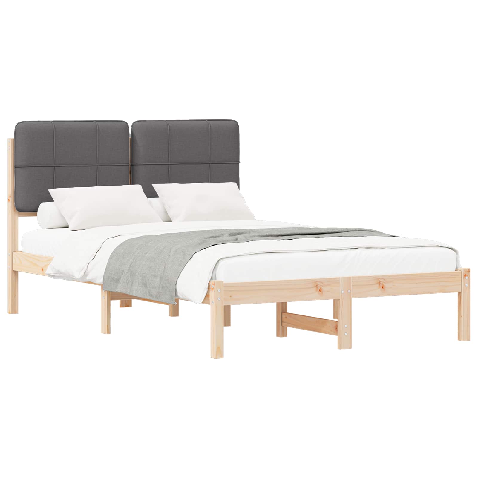 Bedframe met Gevoerd Hoofdgedeelte Donkergrijs 120 x 200 cm is nu te koop bij PeponiXL, paradijselijk wonen!