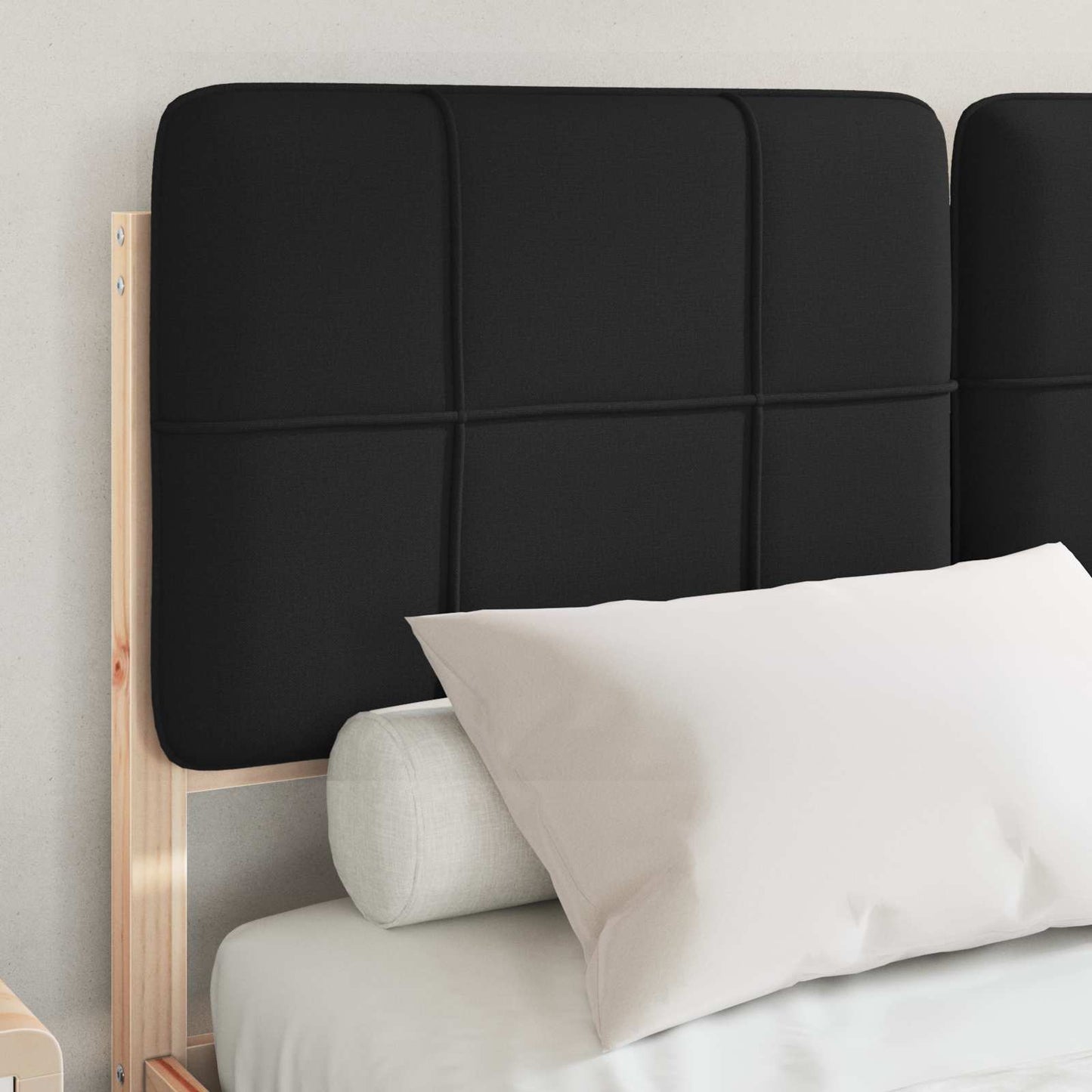 Bedframe met Gevoerd Hoofdgedeelte Zwart 120 x 200 cm is nu te koop bij PeponiXL, paradijselijk wonen!