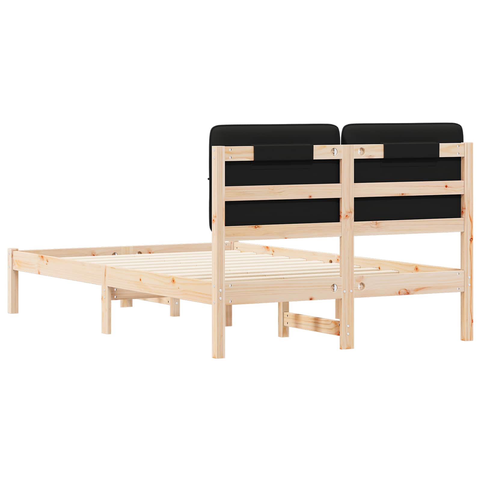 Bedframe met Gevoerd Hoofdgedeelte Zwart 120 x 200 cm is nu te koop bij PeponiXL, paradijselijk wonen!