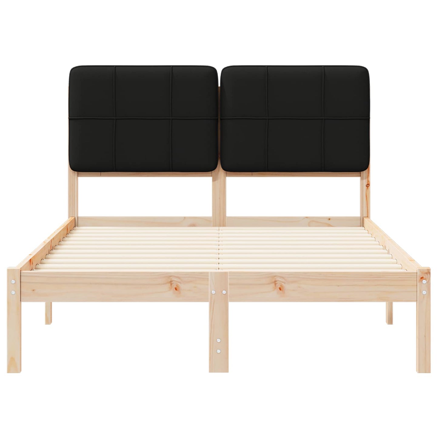 Bedframe met Gevoerd Hoofdgedeelte Zwart 120 x 200 cm is nu te koop bij PeponiXL, paradijselijk wonen!