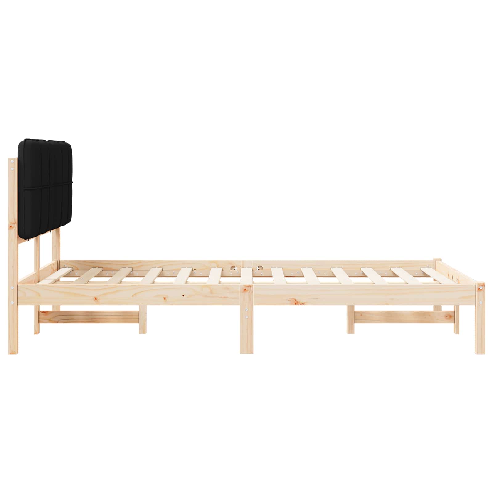 Bedframe met Gevoerd Hoofdgedeelte Zwart 120 x 200 cm is nu te koop bij PeponiXL, paradijselijk wonen!