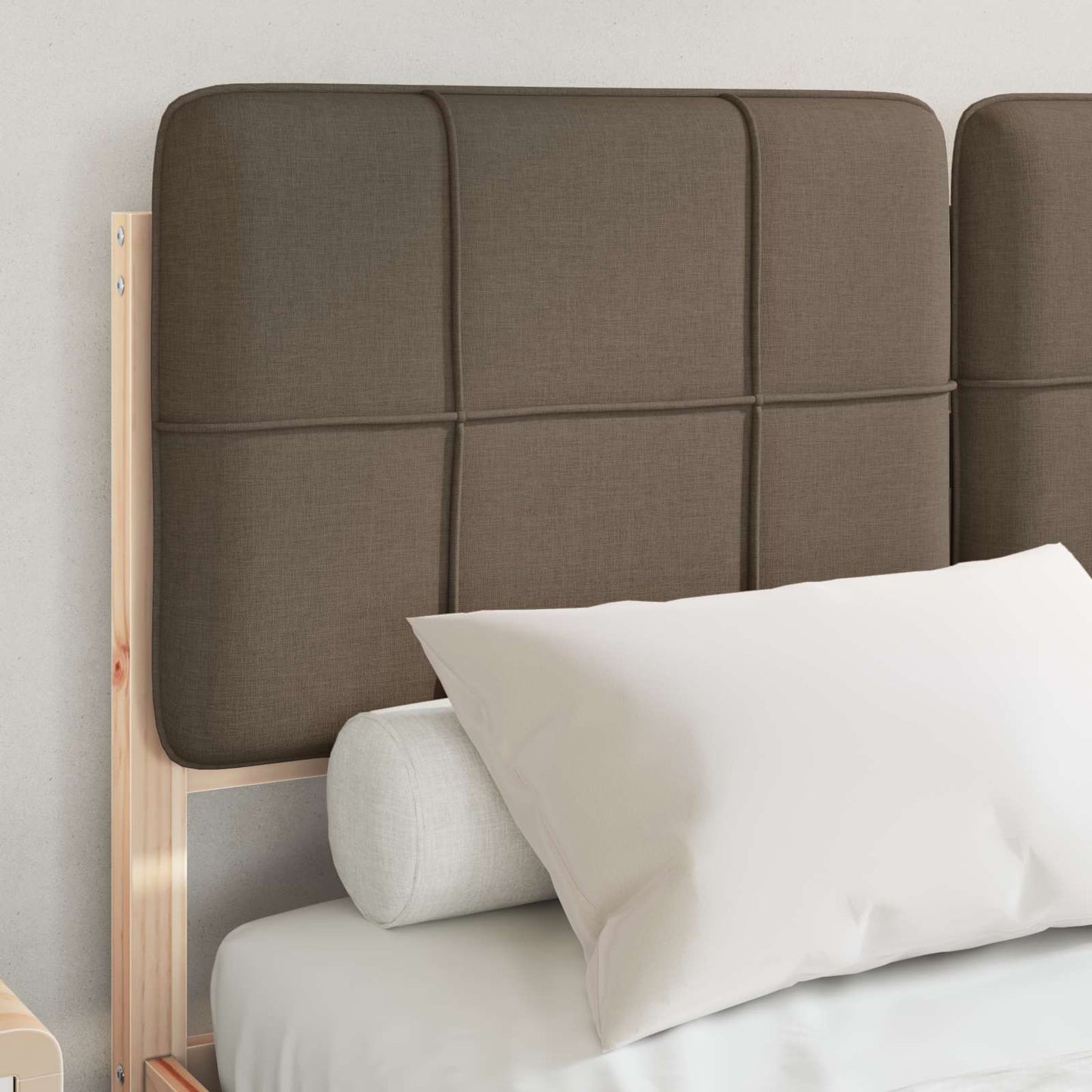 Bedframe met Gevoerd Hoofdgedeelte Taupe 120 x 200 cm is nu te koop bij PeponiXL, paradijselijk wonen!
