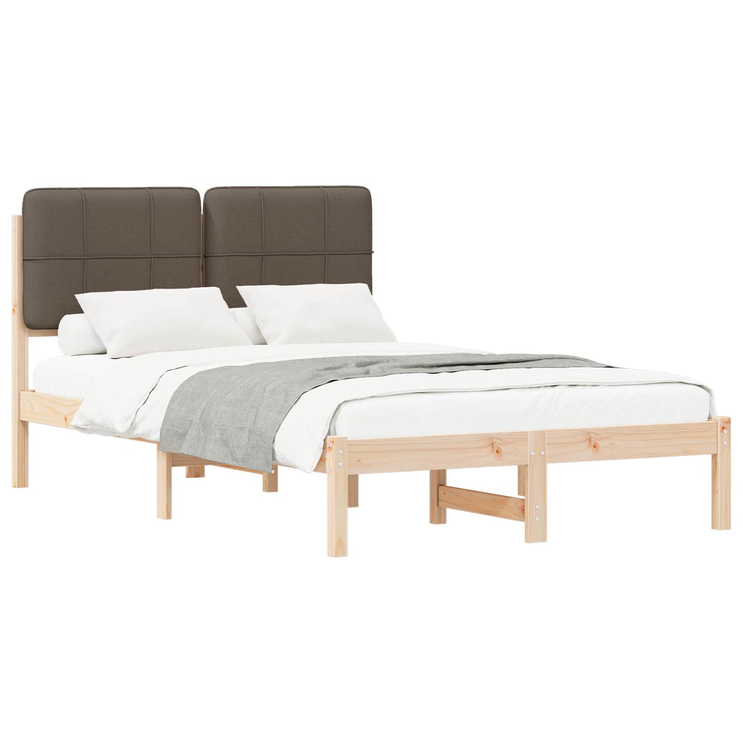Bedframe met Gevoerd Hoofdgedeelte Taupe 120 x 200 cm is nu te koop bij PeponiXL, paradijselijk wonen!