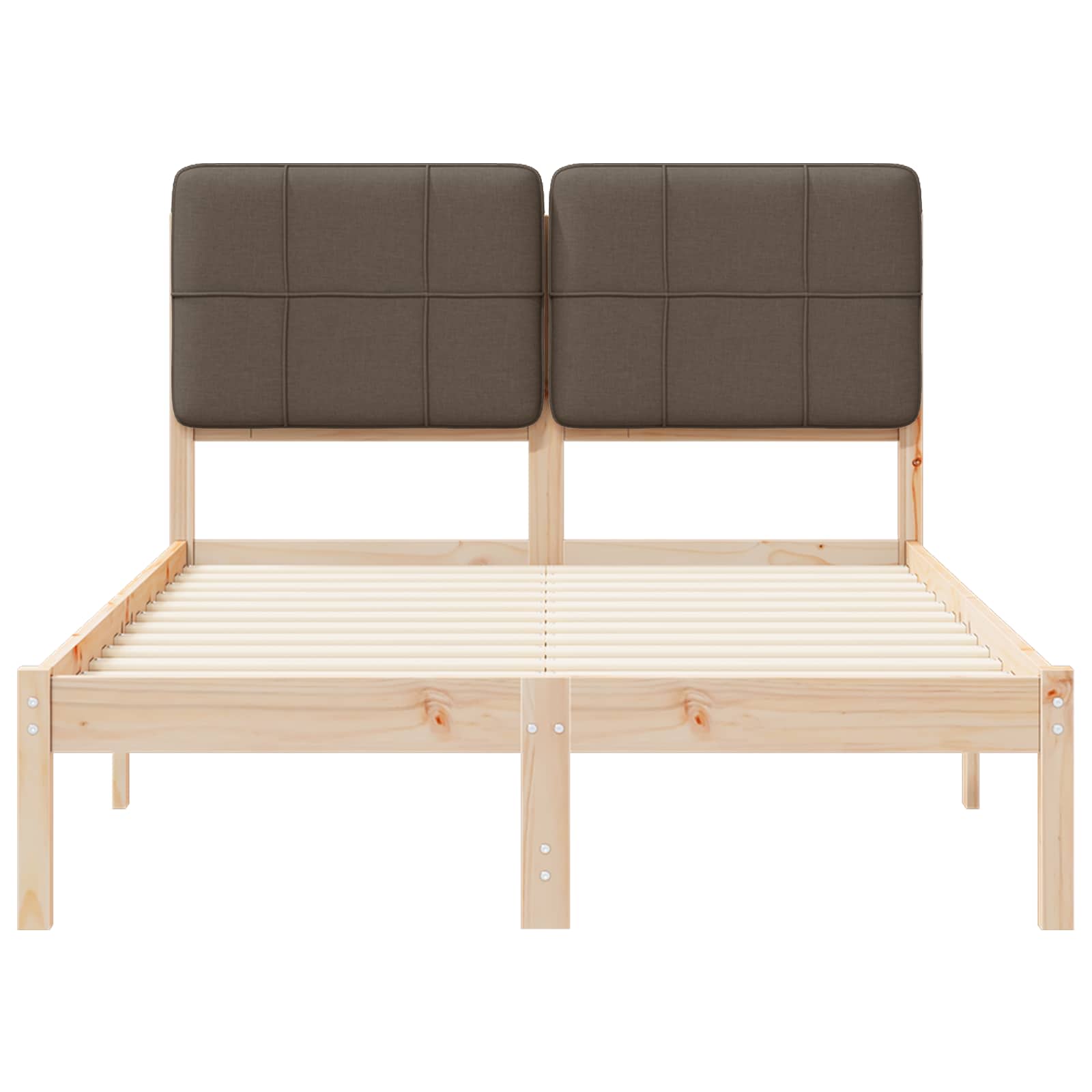 Bedframe met Gevoerd Hoofdgedeelte Taupe 120 x 200 cm is nu te koop bij PeponiXL, paradijselijk wonen!