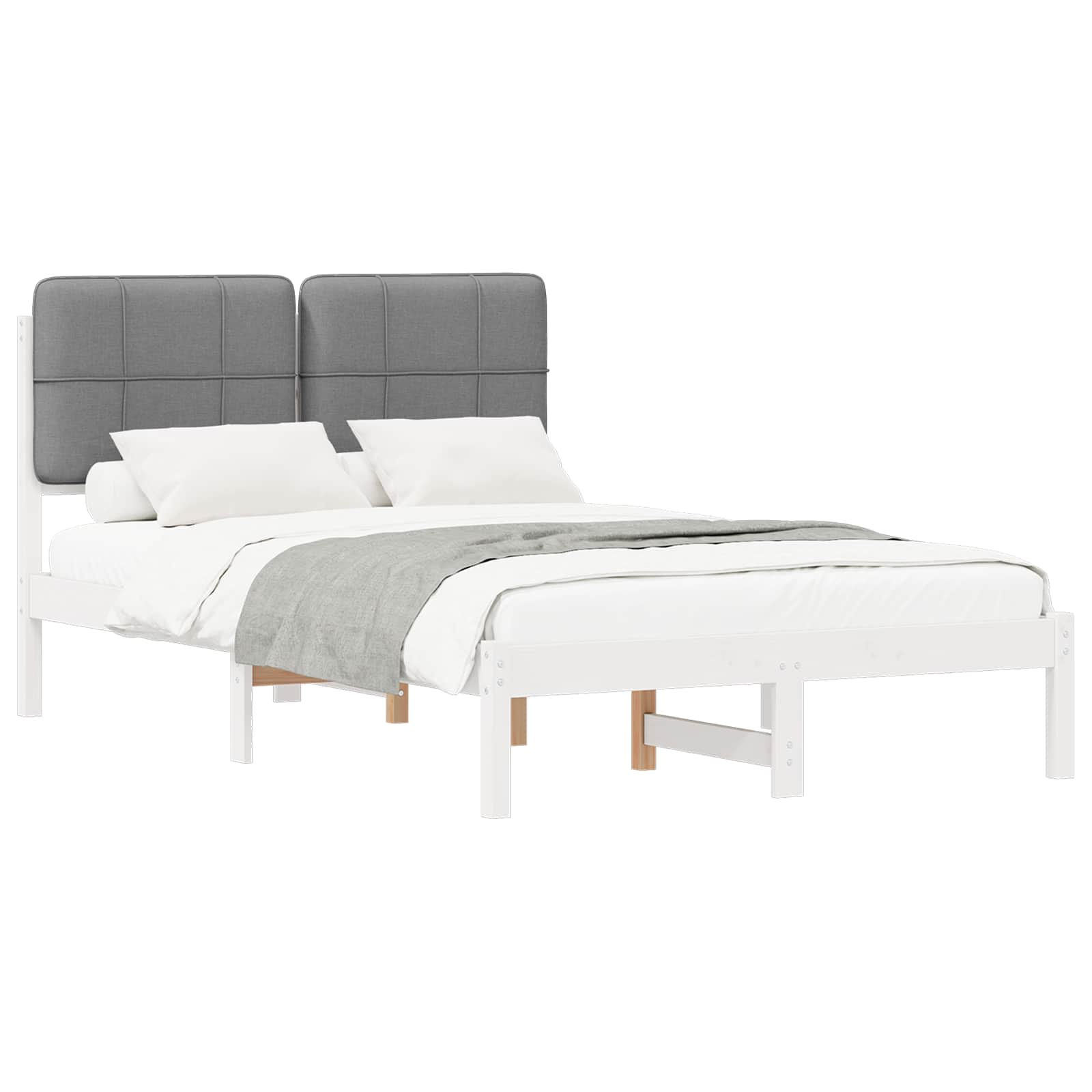 Bedframe met Gevoerd Hoofdgedeelte Lichtgrijs 120 x 200 cm is nu te koop bij PeponiXL, paradijselijk wonen!