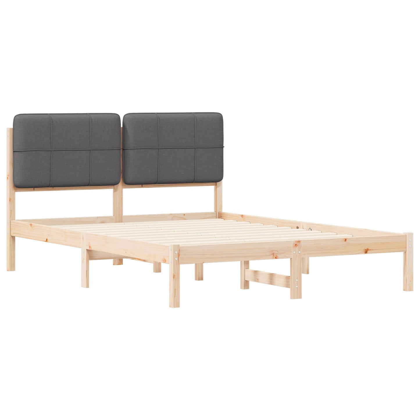 Bedframe met Gevoerd Hoofdgedeelte Donkergrijs 140 x 190 cm is nu te koop bij PeponiXL, paradijselijk wonen!