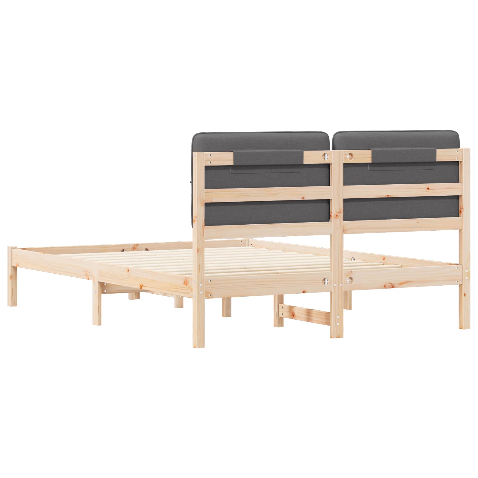 Bedframe met Gevoerd Hoofdgedeelte Donkergrijs 140 x 190 cm is nu te koop bij PeponiXL, paradijselijk wonen!