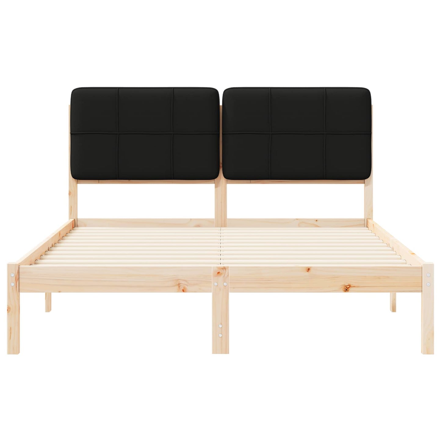 Bedframe met Gevoerd Hoofdgedeelte Zwart 140 x 190 cm is nu te koop bij PeponiXL, paradijselijk wonen!