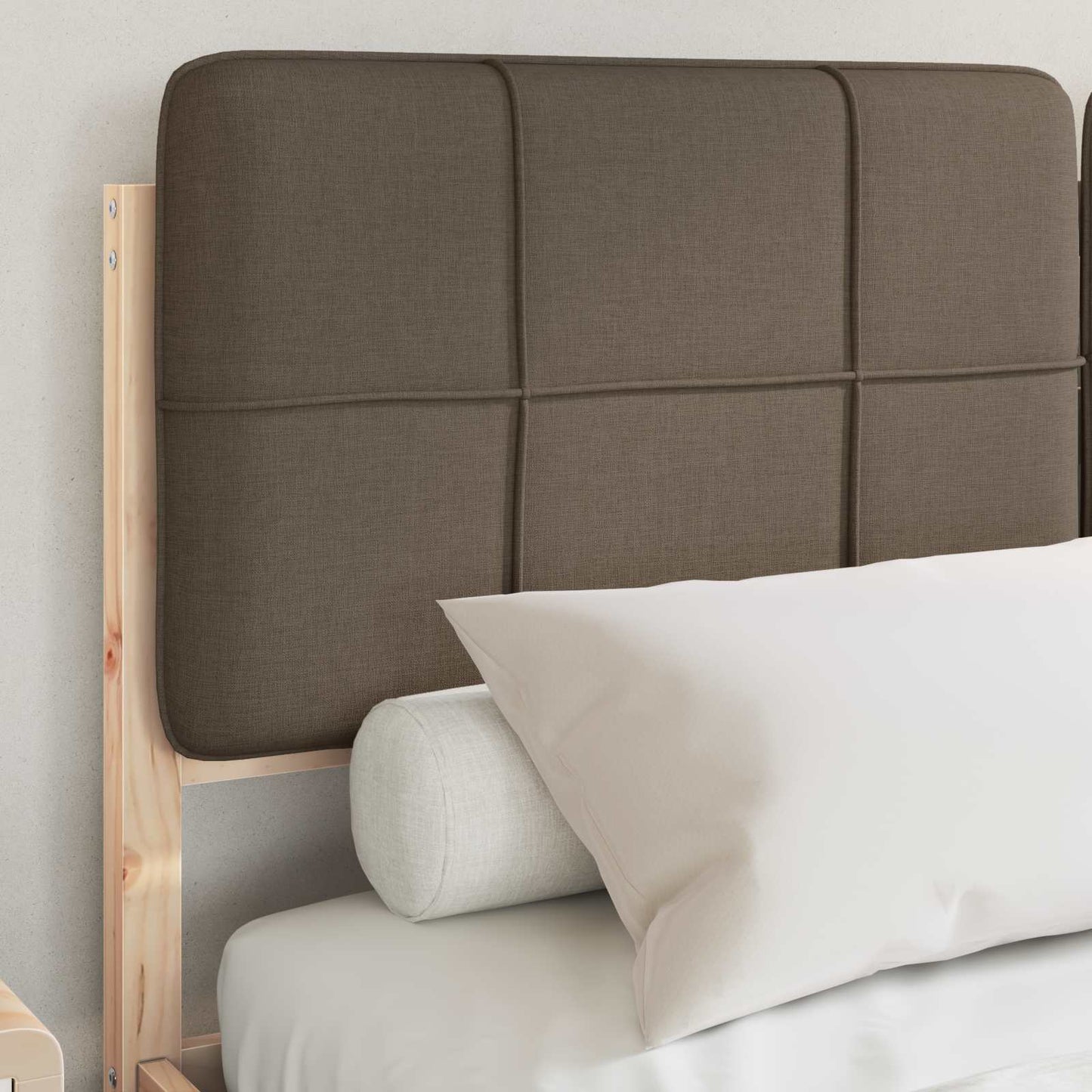 Bedframe met Gevoerd Hoofdgedeelte Taupe 140 x 190 cm is nu te koop bij PeponiXL, paradijselijk wonen!