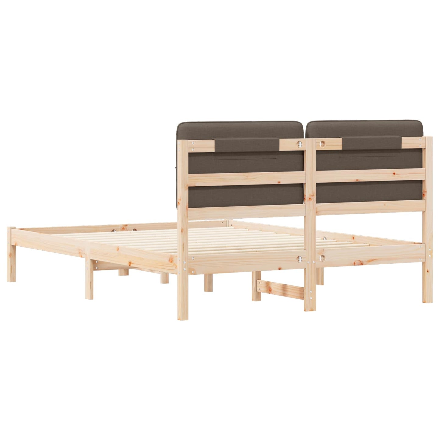 Bedframe met Gevoerd Hoofdgedeelte Taupe 140 x 190 cm is nu te koop bij PeponiXL, paradijselijk wonen!