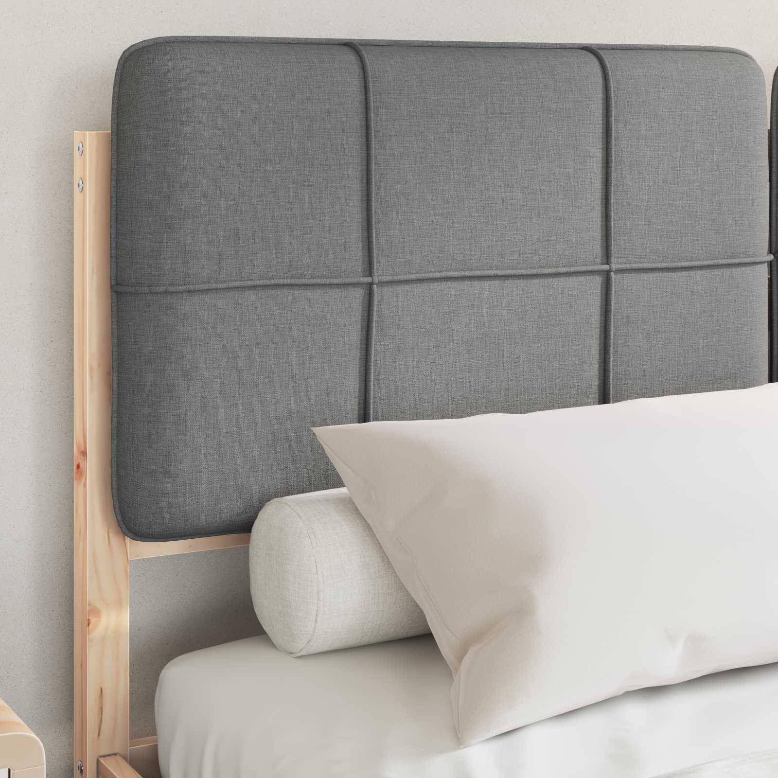 Bedframe met Gevoerd Hoofdgedeelte Lichtgrijs 135 x 190 cm is nu te koop bij PeponiXL, paradijselijk wonen!