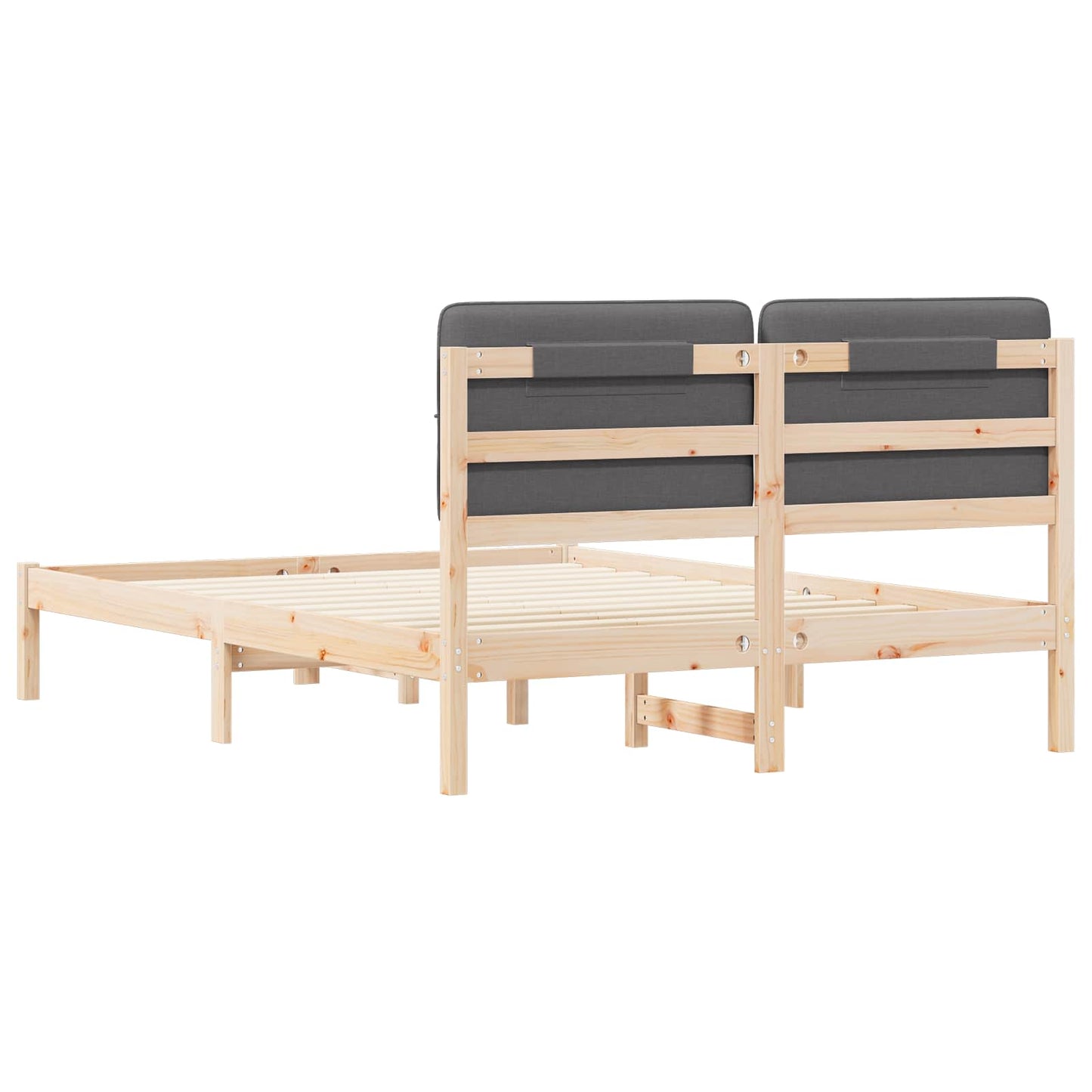 Bedframe met Gevoerd Hoofdgedeelte Donkergrijs 135 x 190 cm is nu te koop bij PeponiXL, paradijselijk wonen!