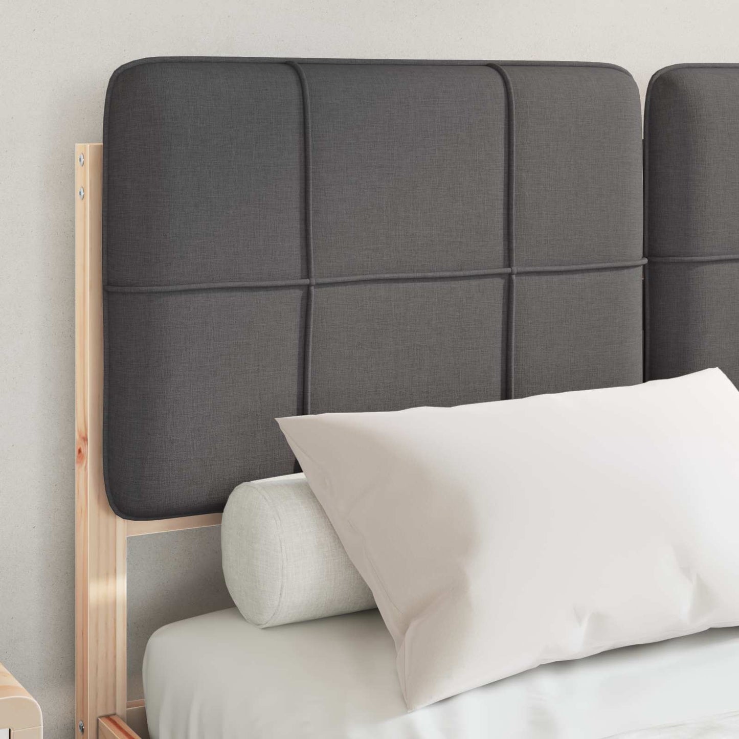 Bedframe met Gevoerd Hoofdgedeelte Donkergrijs 120 x 190 cm is nu te koop bij PeponiXL, paradijselijk wonen!