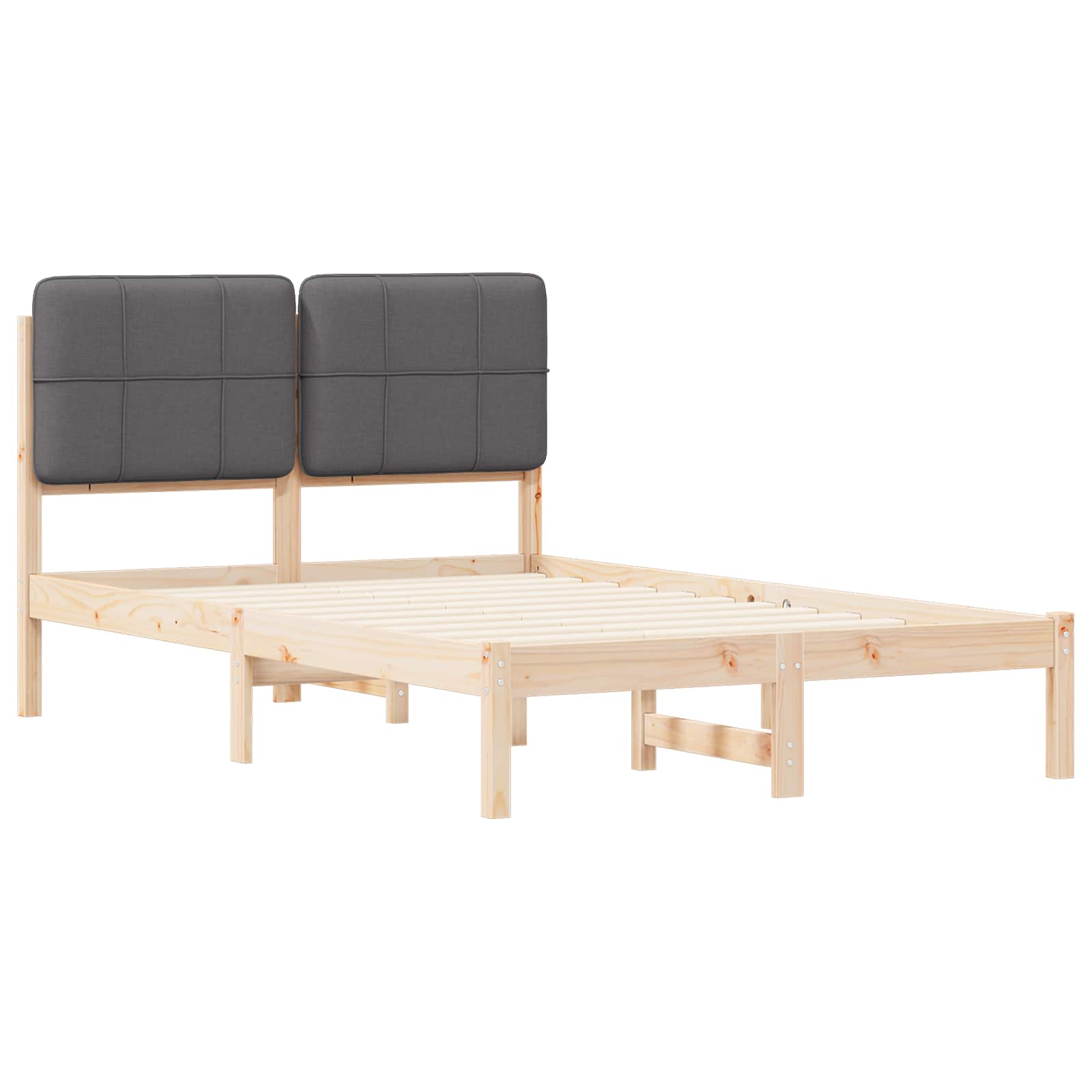 Bedframe met Gevoerd Hoofdgedeelte Donkergrijs 120 x 190 cm is nu te koop bij PeponiXL, paradijselijk wonen!