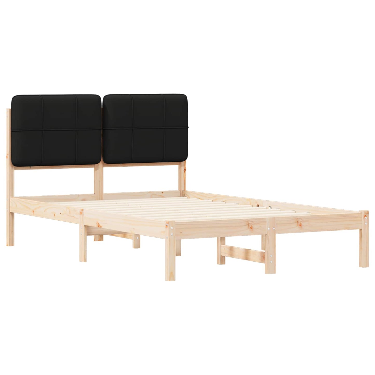 Bedframe met Gevoerd Hoofdgedeelte Zwart 120 x 190 cm is nu te koop bij PeponiXL, paradijselijk wonen!