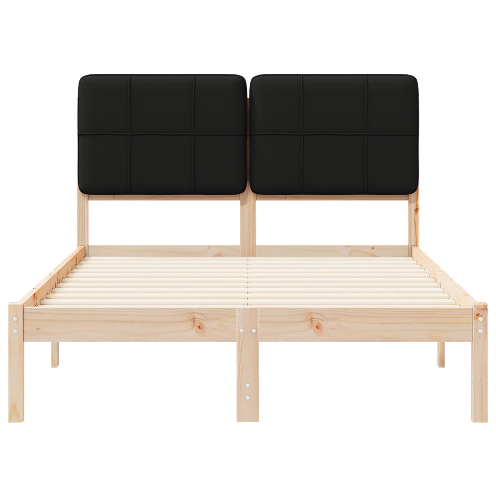 Bedframe met Gevoerd Hoofdgedeelte Zwart 120 x 190 cm is nu te koop bij PeponiXL, paradijselijk wonen!