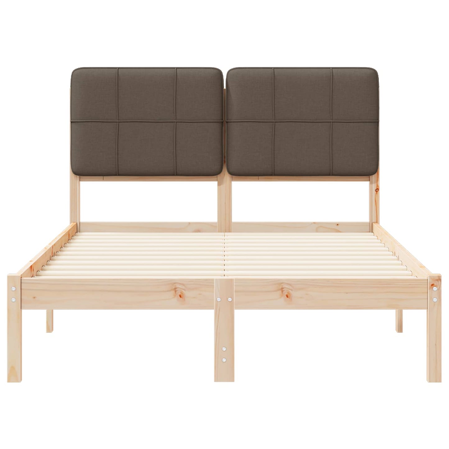 Bedframe met Gevoerd Hoofdgedeelte Taupe 120 x 190 cm is nu te koop bij PeponiXL, paradijselijk wonen!
