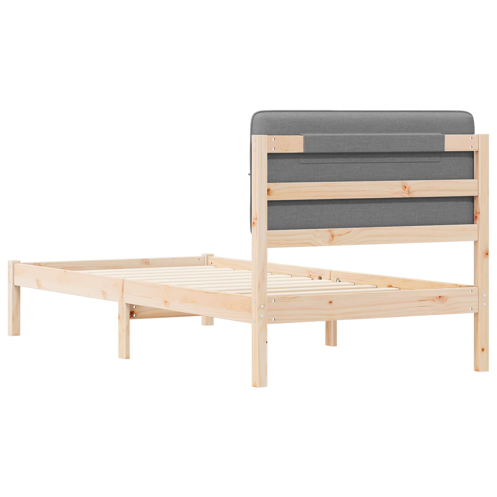 Bedframe met Gevoerd Hoofdgedeelte Lichtgrijs 100 x 200 cm is nu te koop bij PeponiXL, paradijselijk wonen!