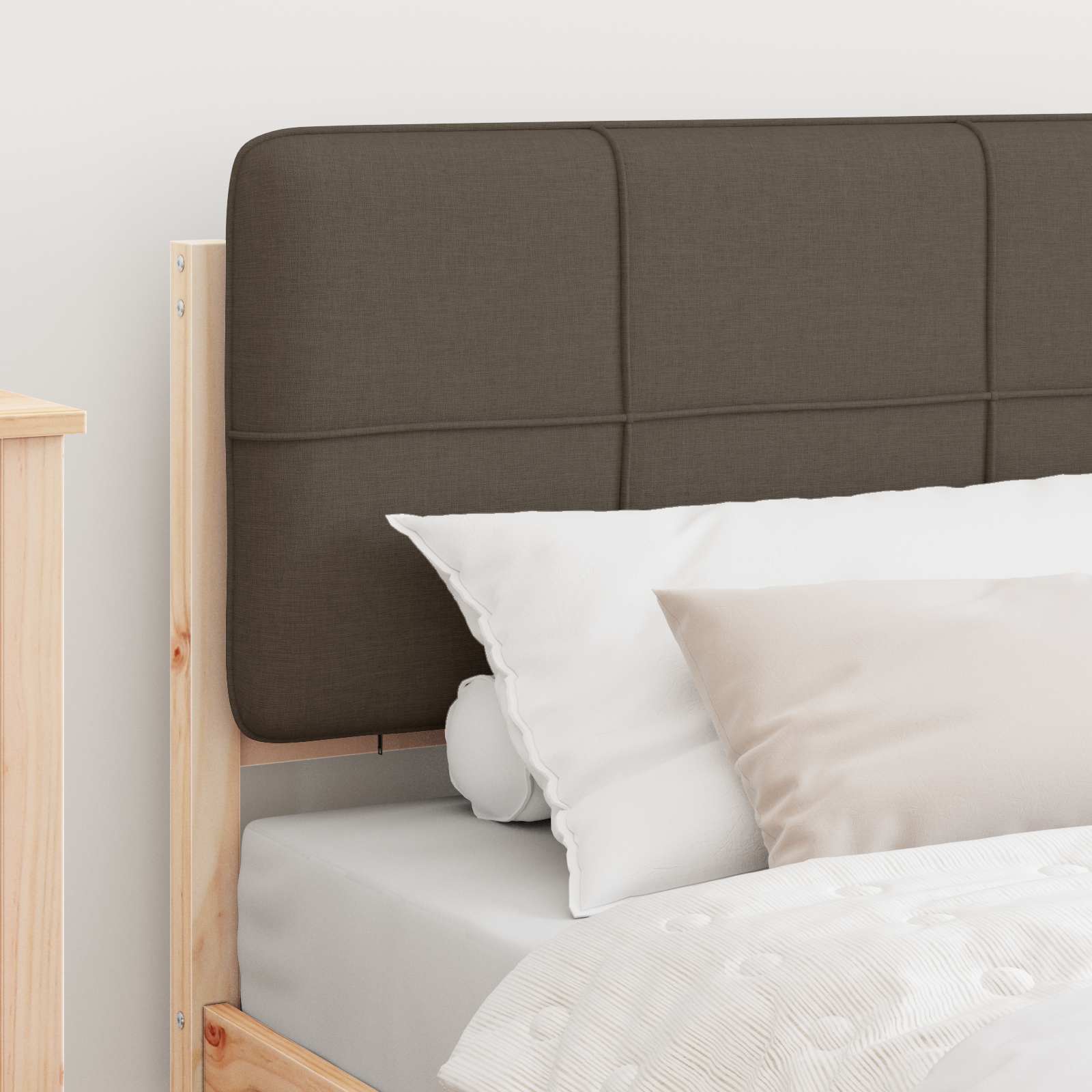 Bedframe met Gevoerd Hoofdgedeelte Taupe 100 x 200 cm is nu te koop bij PeponiXL, paradijselijk wonen!