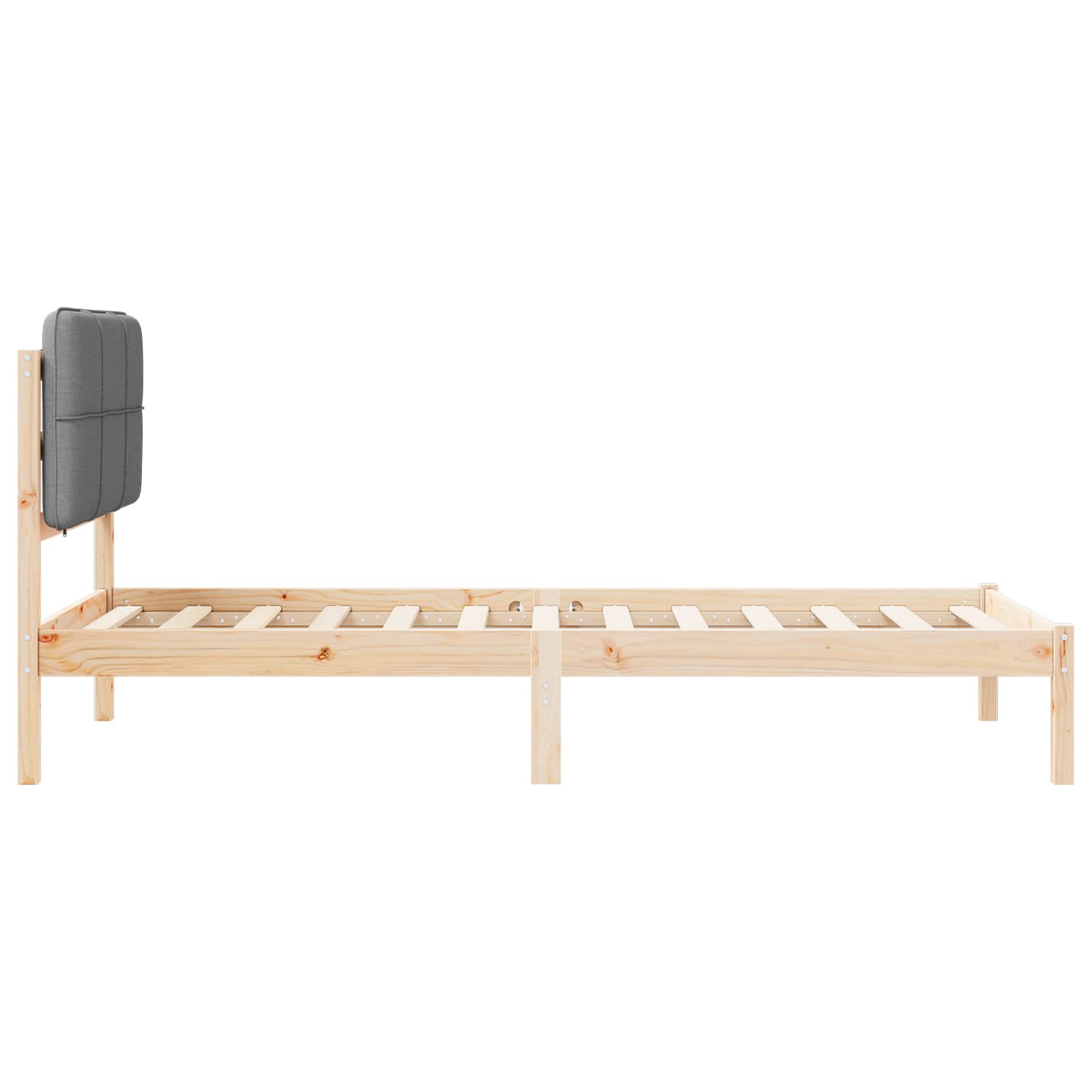 Bedframe met Gevoerd Hoofdgedeelte Lichtgrijs 90 x 200 cm is nu te koop bij PeponiXL, paradijselijk wonen!