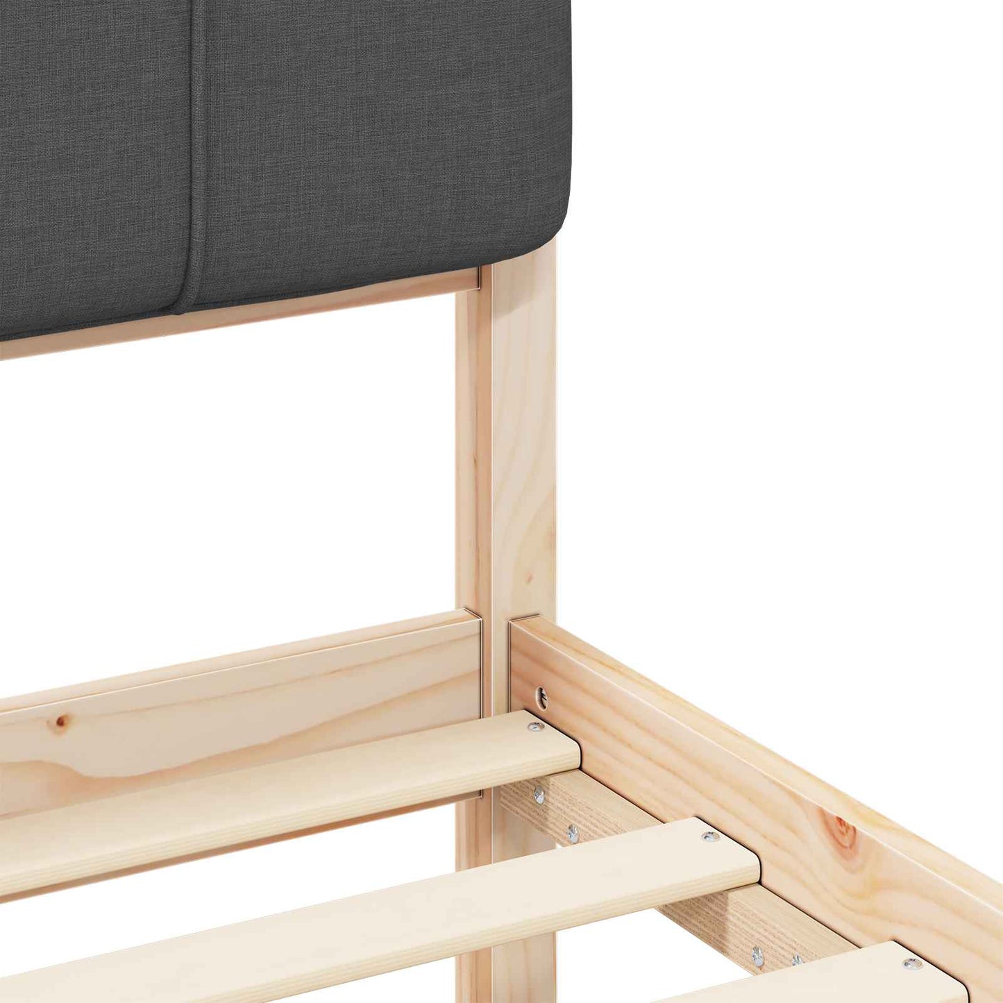 Bedframe met Gevoerd Hoofdgedeelte Donkergrijs 90 x 200 cm is nu te koop bij PeponiXL, paradijselijk wonen!