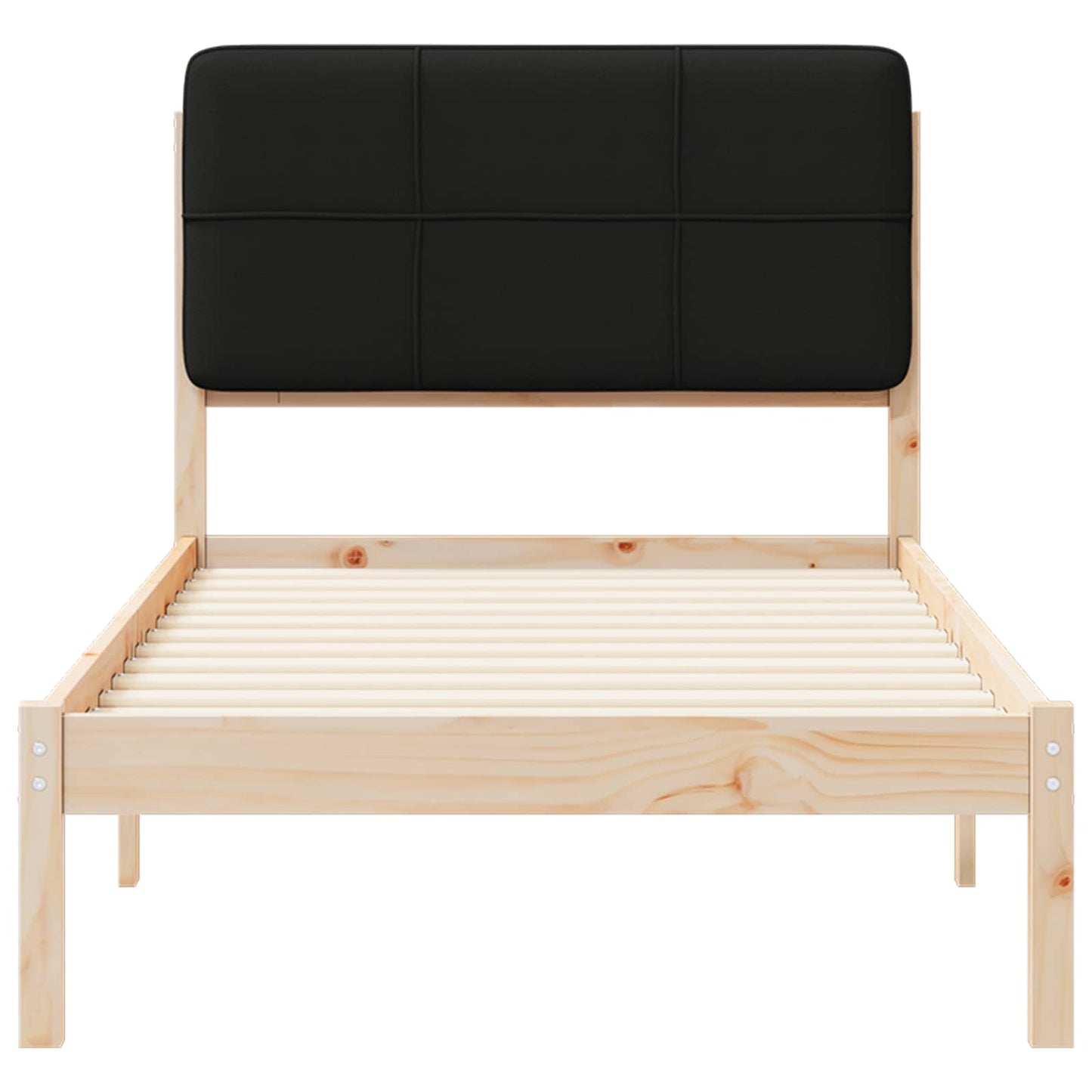 Bedframe met Gevoerd Hoofdgedeelte Zwart 90 x 200 cm is nu te koop bij PeponiXL, paradijselijk wonen!
