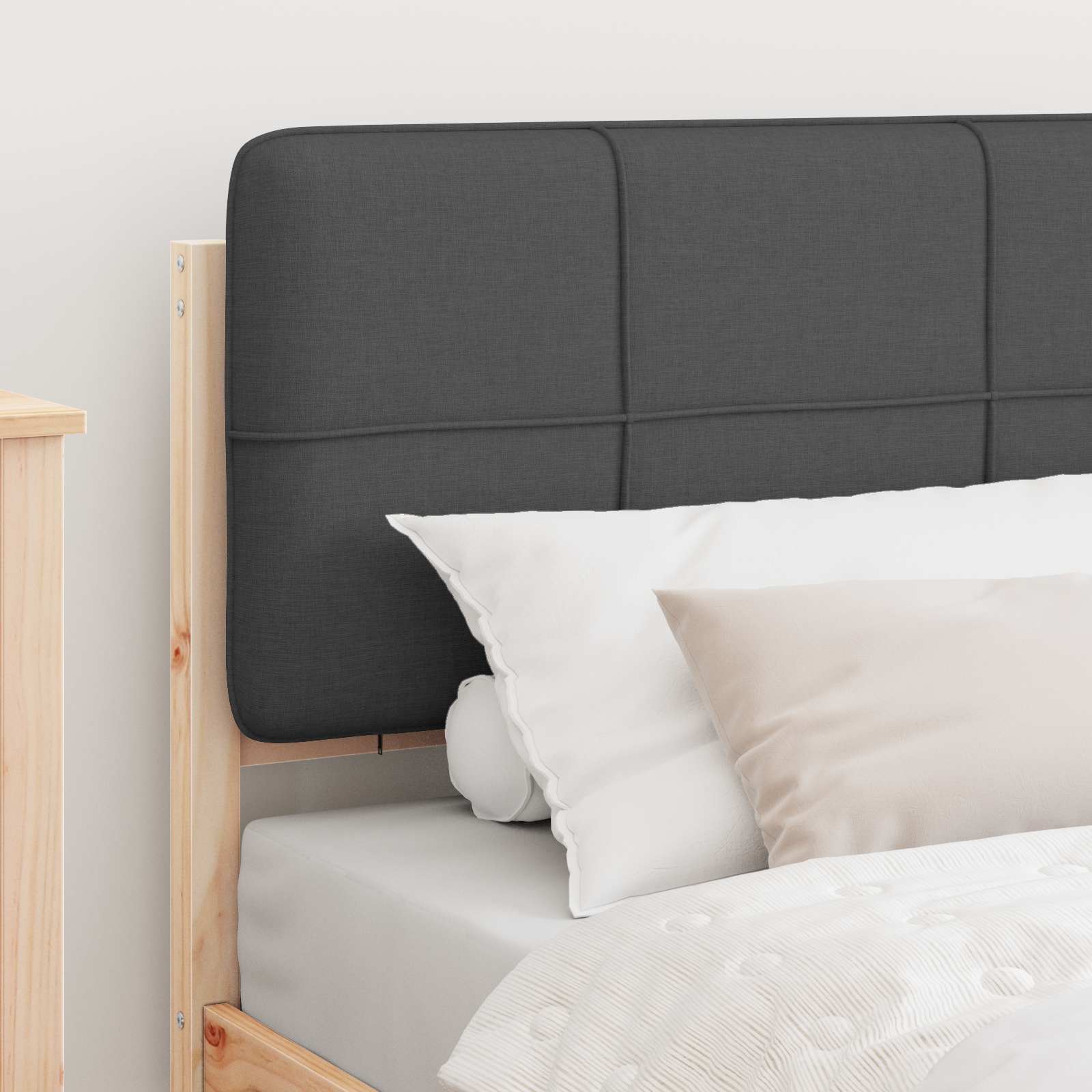 Bedframe met Gevoerd Hoofdgedeelte Donkergrijs 80 x 200 cm is nu te koop bij PeponiXL, paradijselijk wonen!