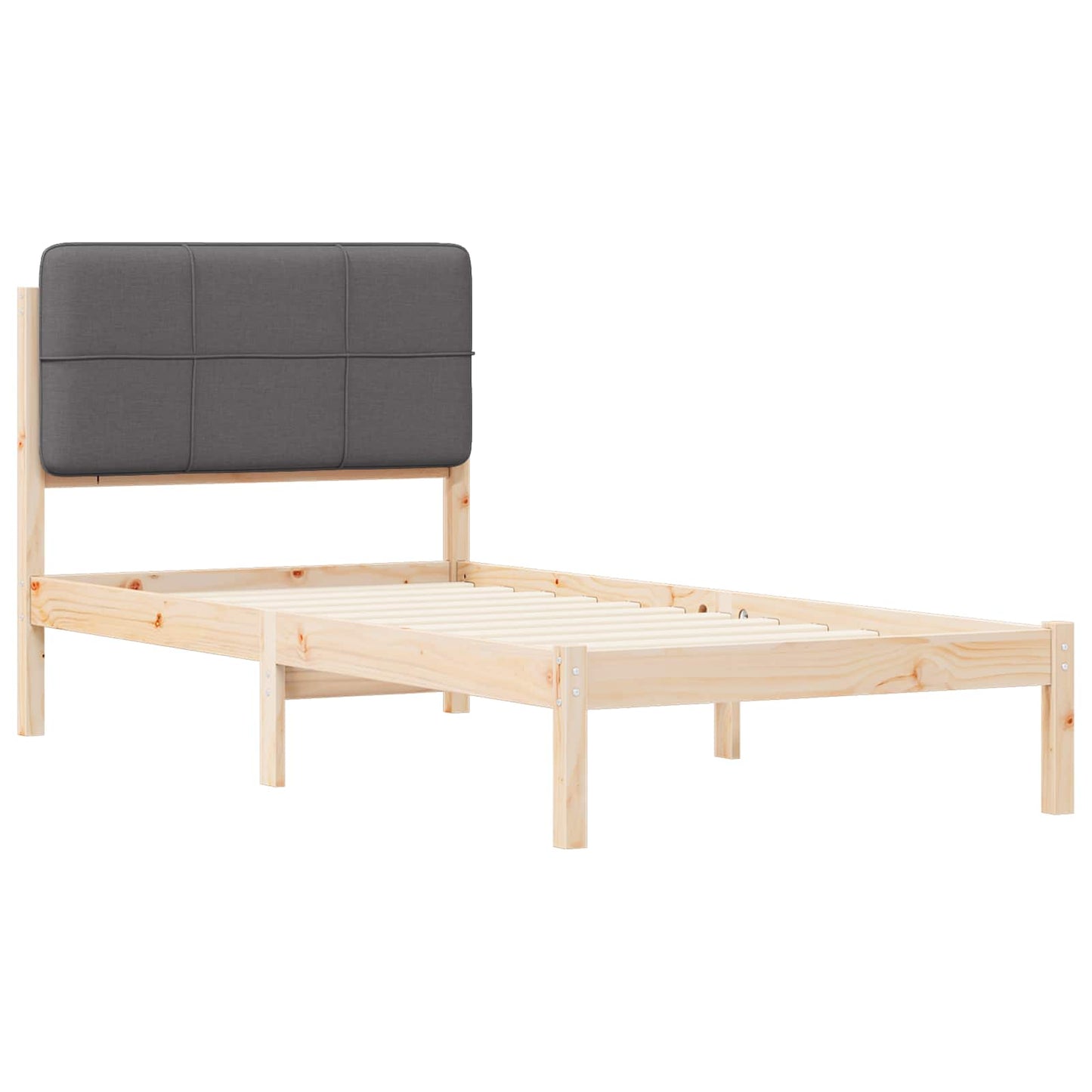 Bedframe met Gevoerd Hoofdgedeelte Donkergrijs 80 x 200 cm is nu te koop bij PeponiXL, paradijselijk wonen!