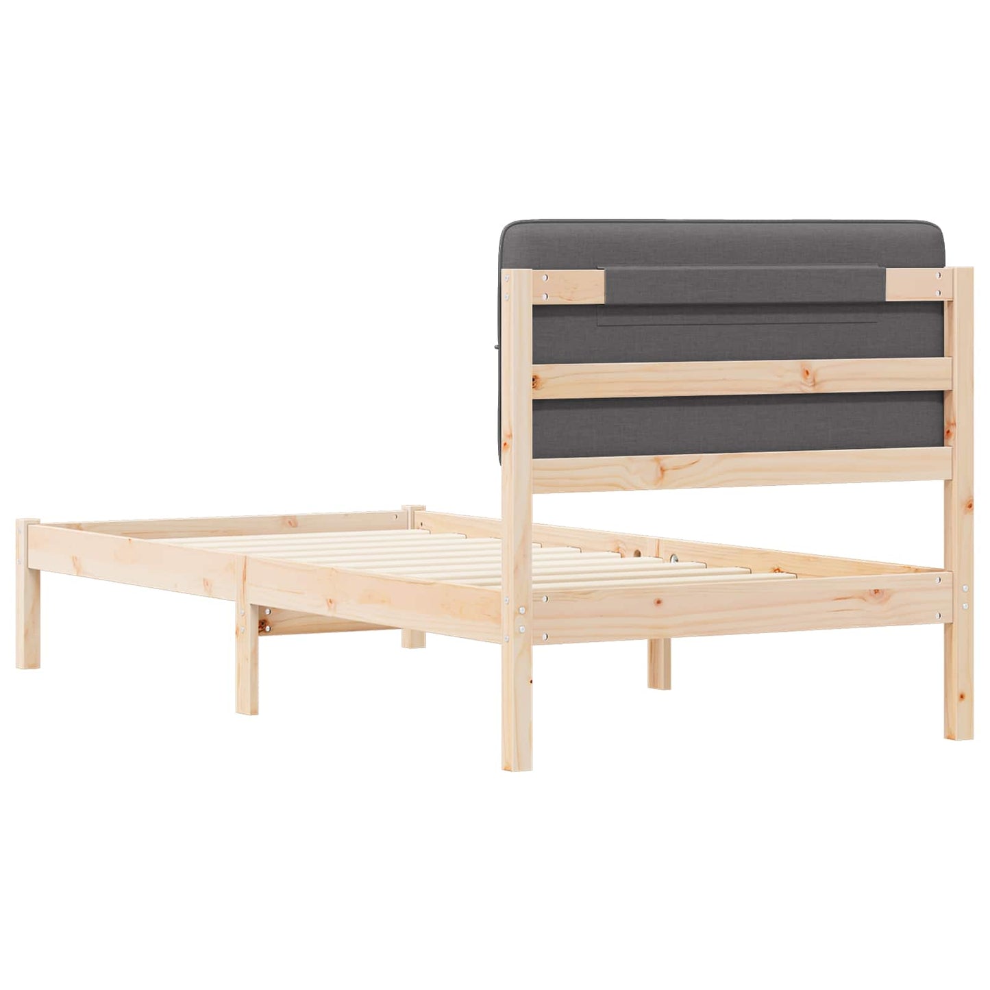 Bedframe met Gevoerd Hoofdgedeelte Donkergrijs 80 x 200 cm is nu te koop bij PeponiXL, paradijselijk wonen!