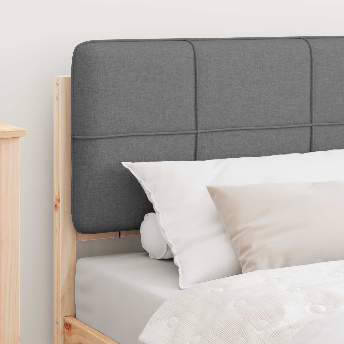 Bedframe met Gevoerd Hoofdgedeelte Lichtgrijs 90 x 190 cm is nu te koop bij PeponiXL, paradijselijk wonen!