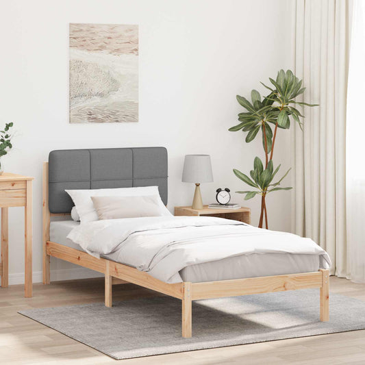 Bedframe met Gevoerd Hoofdgedeelte Lichtgrijs 90 x 190 cm is nu te koop bij PeponiXL, paradijselijk wonen!