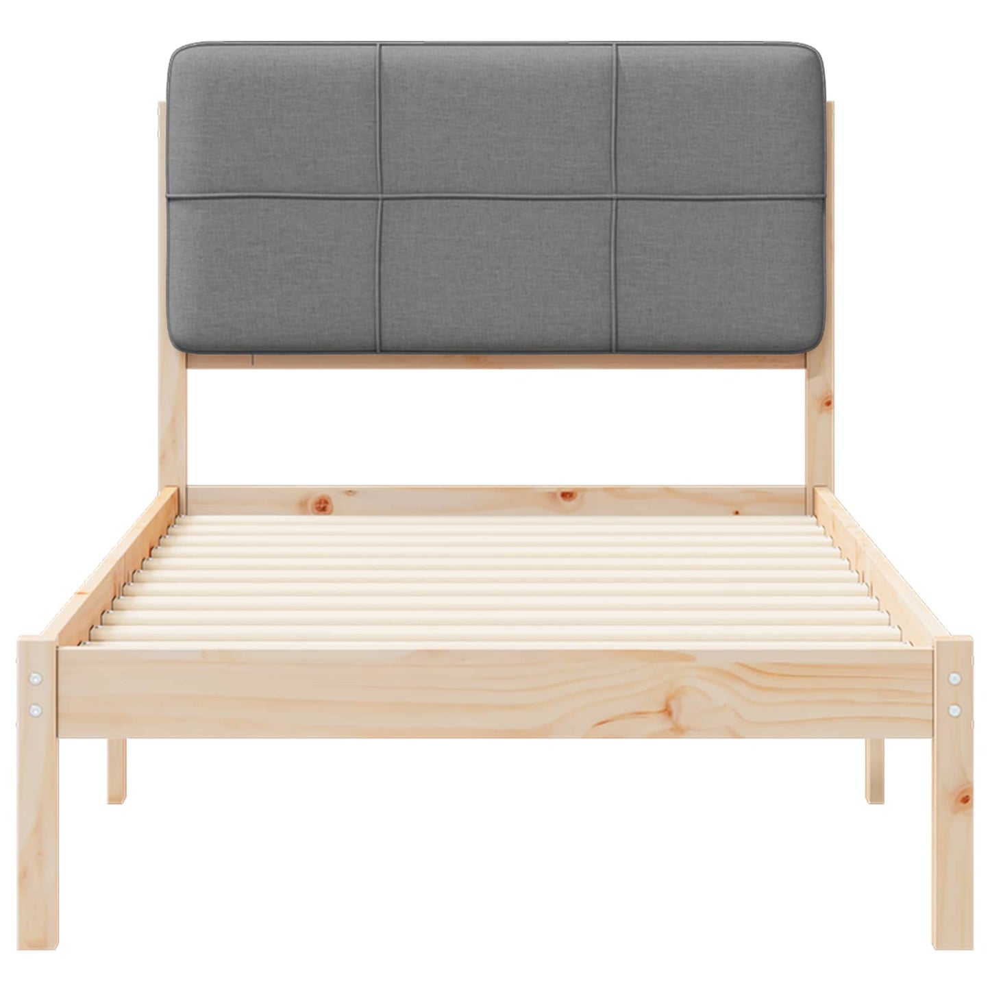 Bedframe met Gevoerd Hoofdgedeelte Lichtgrijs 90 x 190 cm is nu te koop bij PeponiXL, paradijselijk wonen!