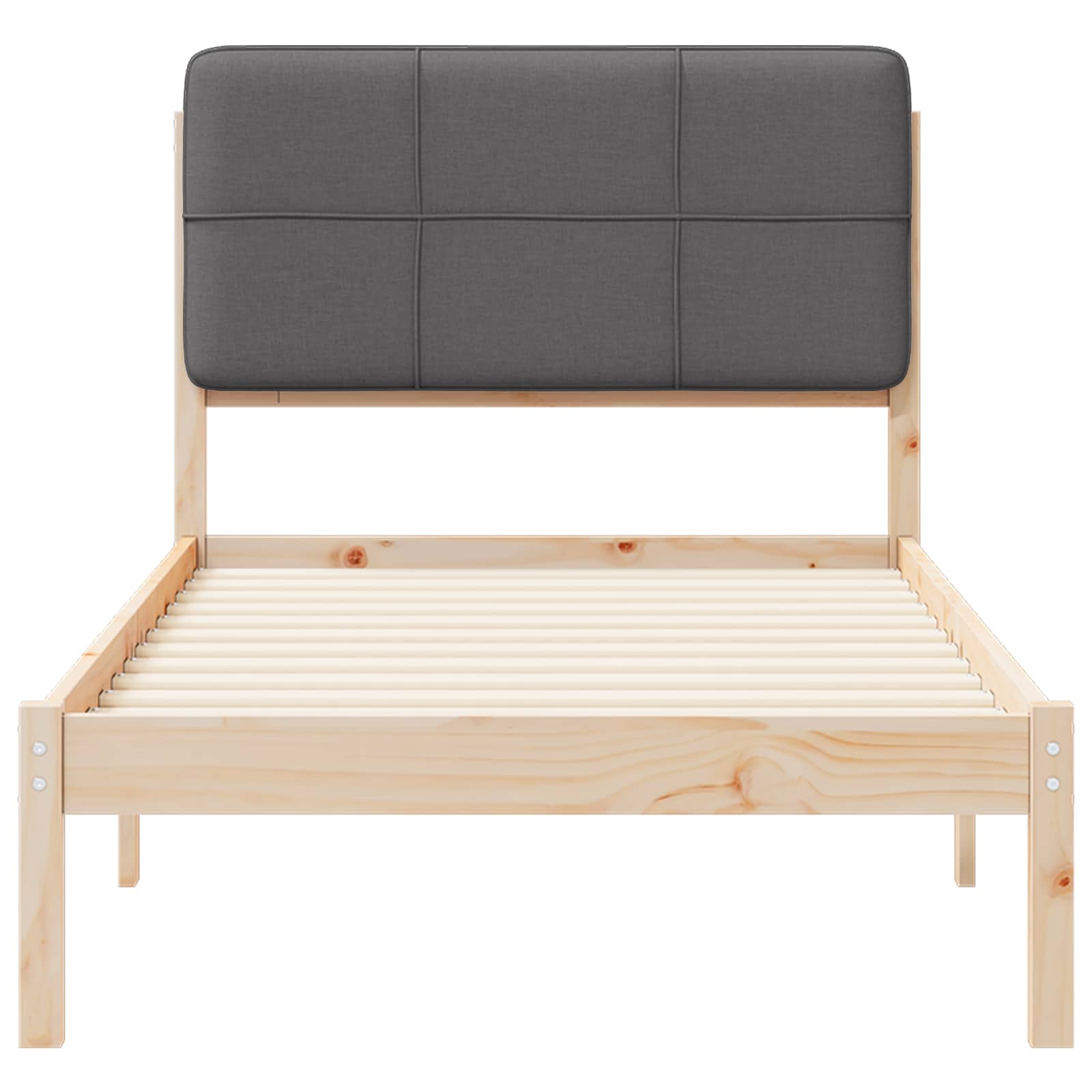 Bedframe met Gevoerd Hoofdgedeelte Donkergrijs 90 x 190 cm is nu te koop bij PeponiXL, paradijselijk wonen!