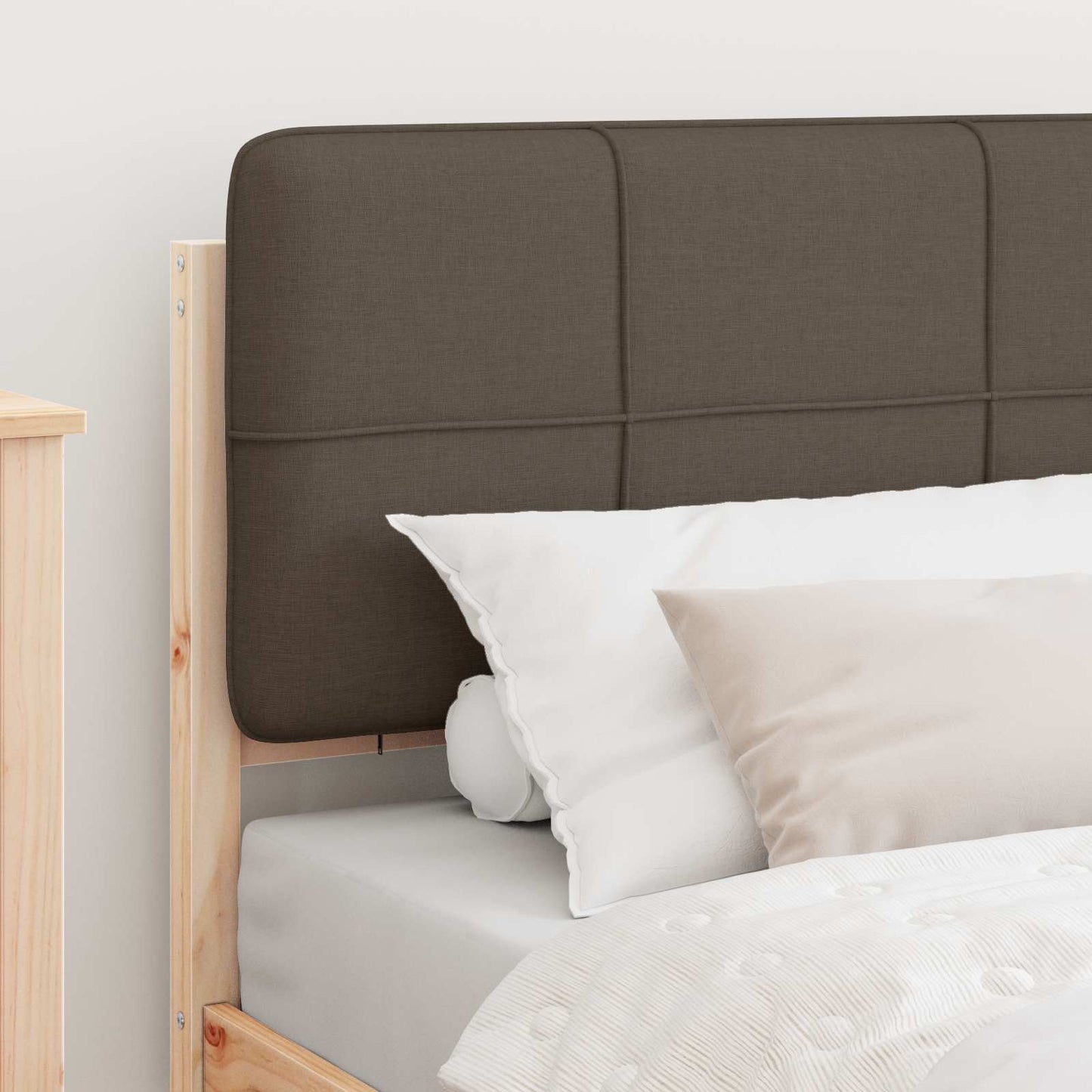 Bedframe met Gevoerd Hoofdgedeelte Taupe 90 x 190 cm is nu te koop bij PeponiXL, paradijselijk wonen!
