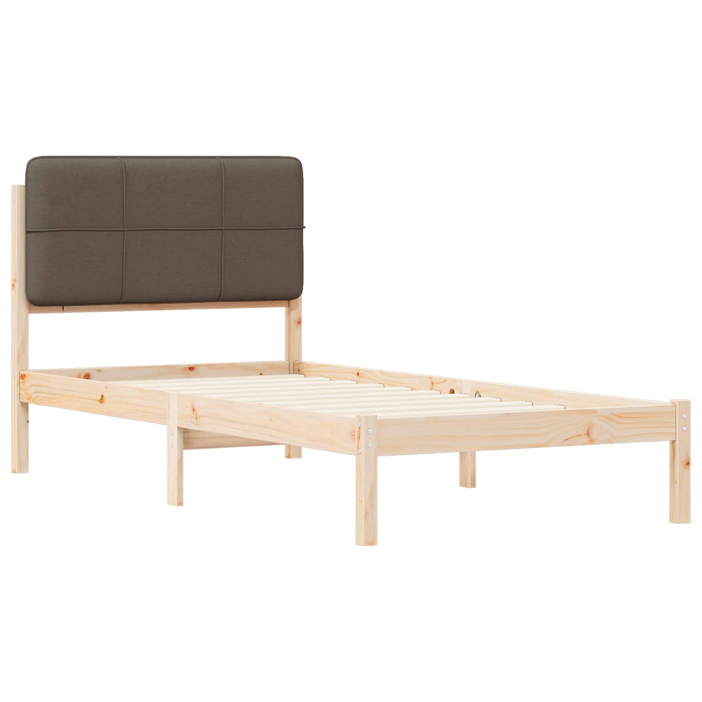 Bedframe met Gevoerd Hoofdgedeelte Taupe 90 x 190 cm is nu te koop bij PeponiXL, paradijselijk wonen!