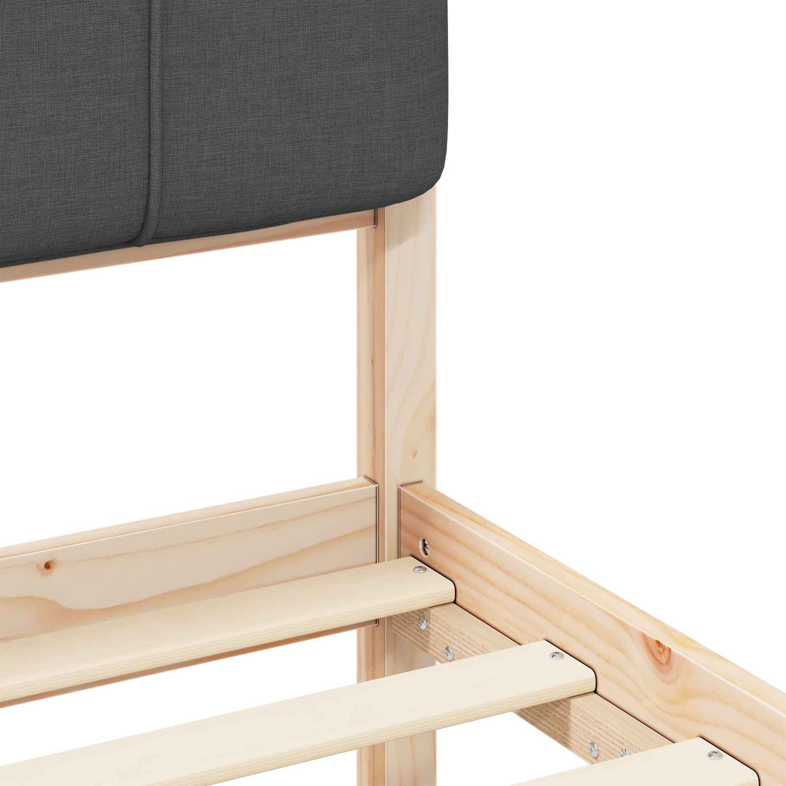 Bedframe met Gevoerd Hoofdgedeelte Donkergrijs 75 x 190 cm is nu te koop bij PeponiXL, paradijselijk wonen!