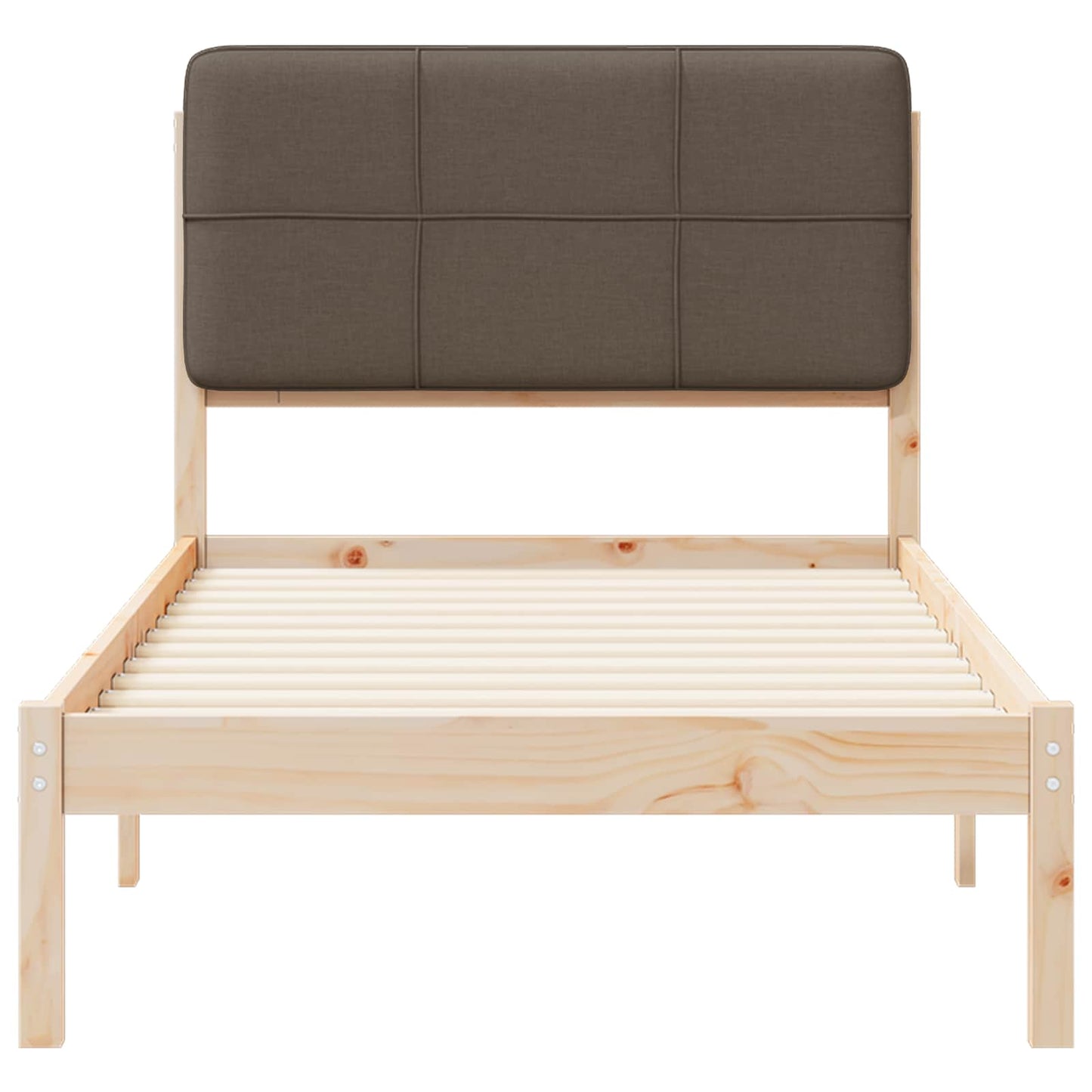 Bedframe met Gevoerd Hoofdgedeelte Taupe 75 x 190 cm is nu te koop bij PeponiXL, paradijselijk wonen!