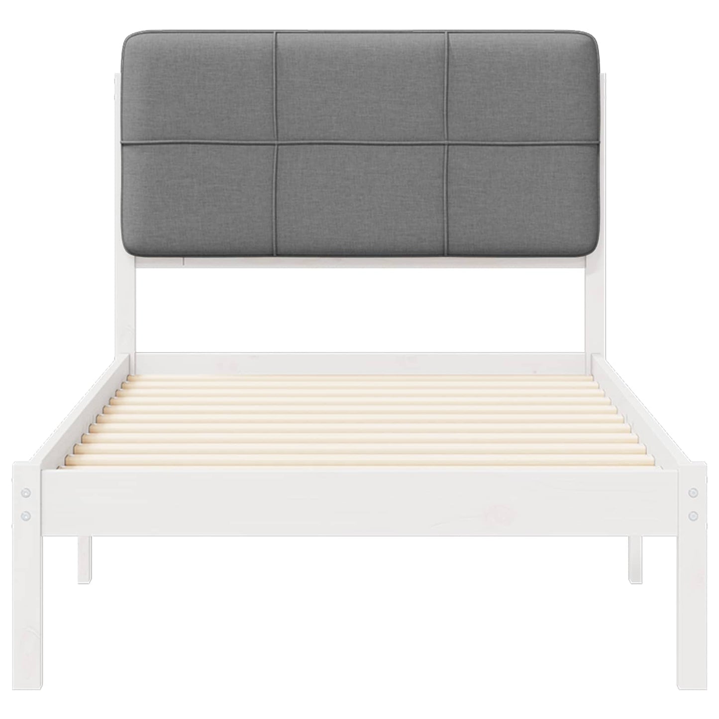 Bedframe met Gevoerd Hoofdgedeelte Lichtgrijs 75 x 190 cm is nu te koop bij PeponiXL, paradijselijk wonen!