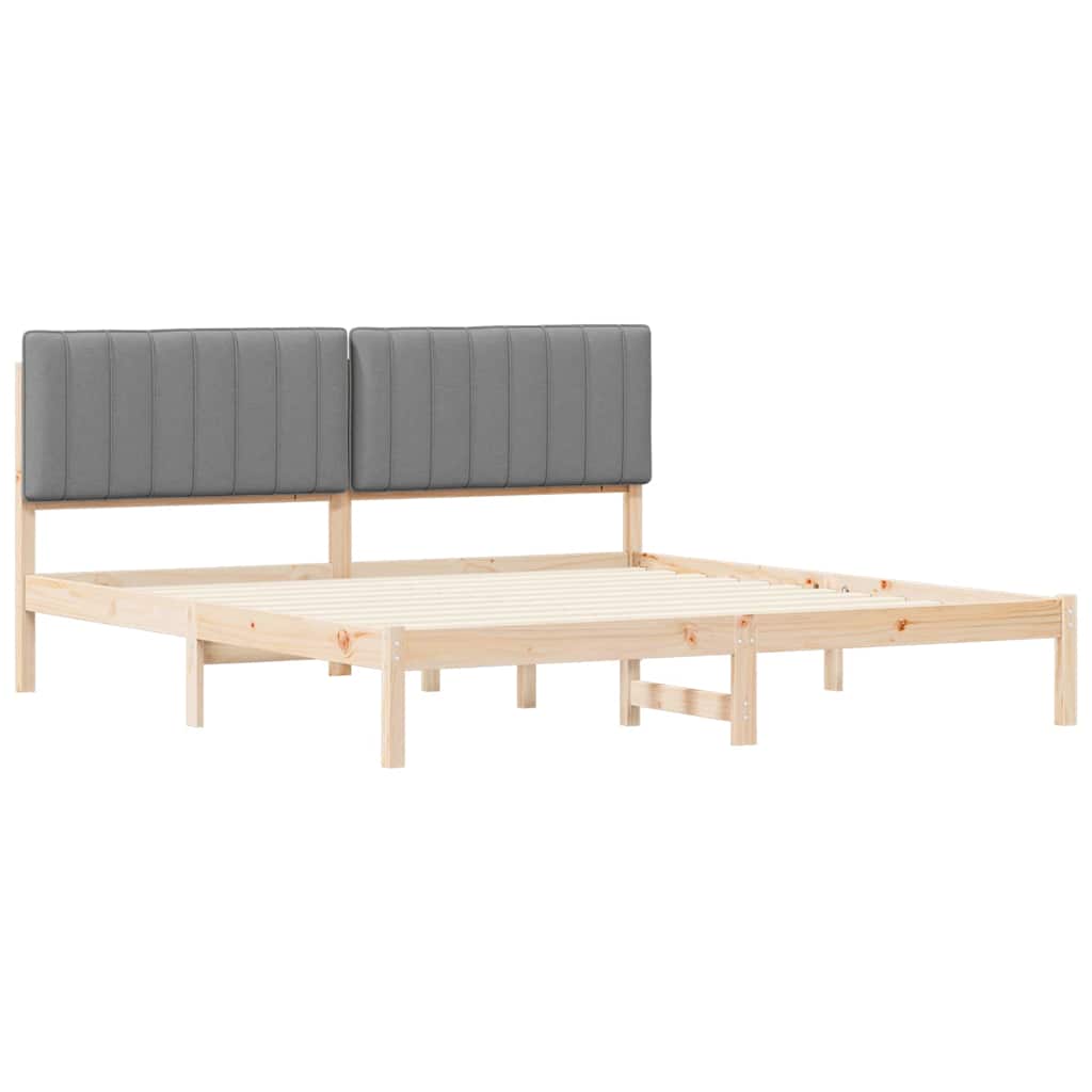 Bedframe met Gevoerd Hoofdgedeelte Lichtgrijs 180 x 200 cm is nu te koop bij PeponiXL, paradijselijk wonen!
