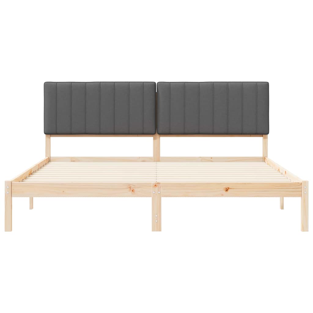Bedframe met Gevoerd Hoofdgedeelte Donkergrijs 180 x 200 cm is nu te koop bij PeponiXL, paradijselijk wonen!
