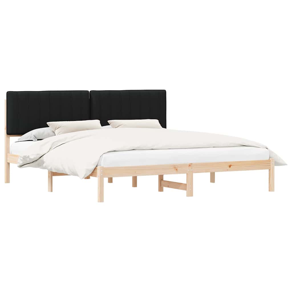 Bedframe met Gevoerd Hoofdgedeelte Zwart 180 x 200 cm is nu te koop bij PeponiXL, paradijselijk wonen!