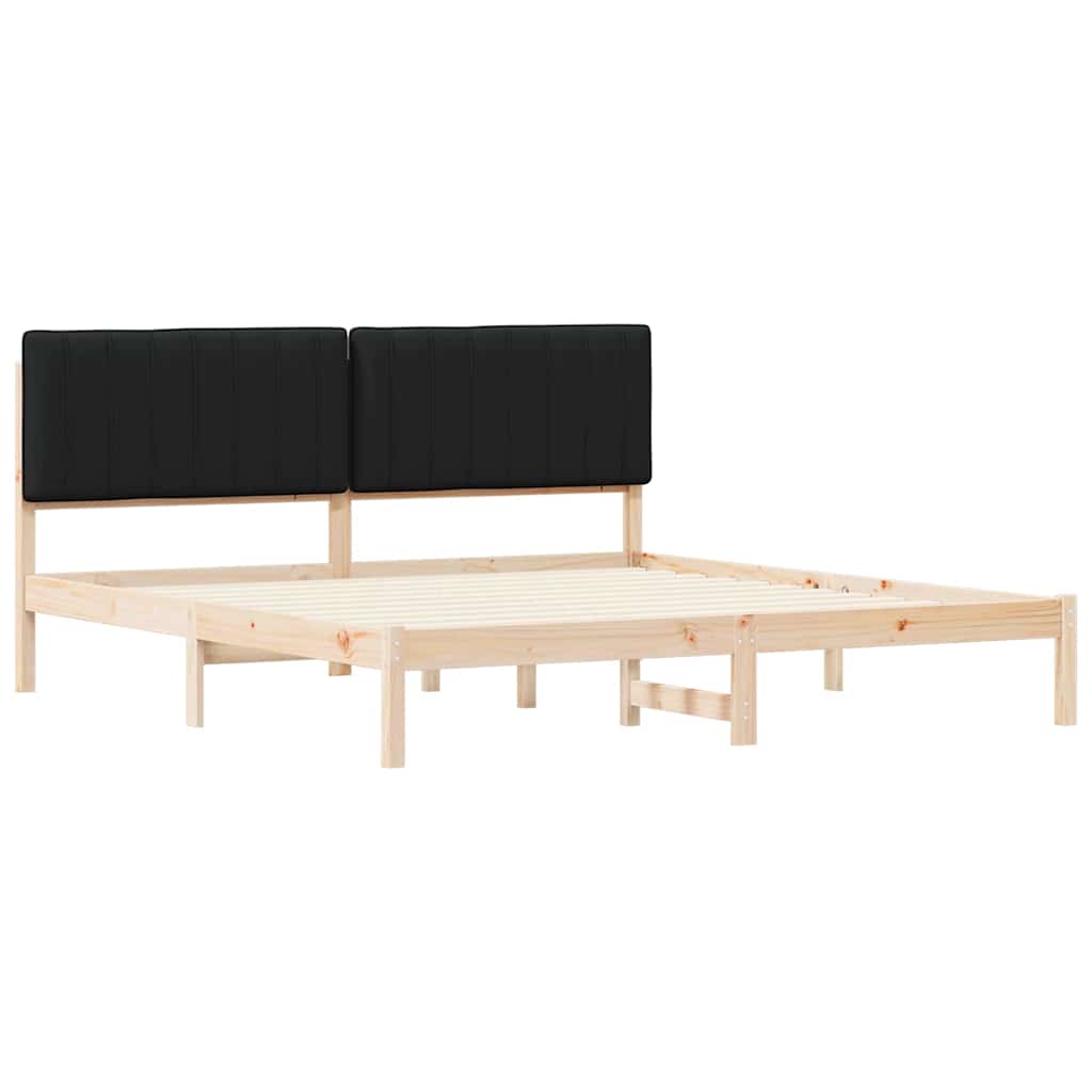 Bedframe met Gevoerd Hoofdgedeelte Zwart 180 x 200 cm is nu te koop bij PeponiXL, paradijselijk wonen!