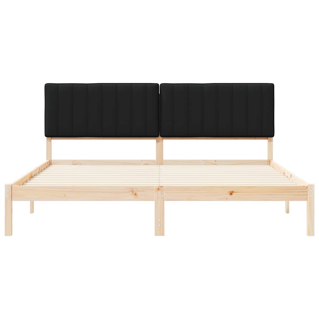 Bedframe met Gevoerd Hoofdgedeelte Zwart 180 x 200 cm is nu te koop bij PeponiXL, paradijselijk wonen!