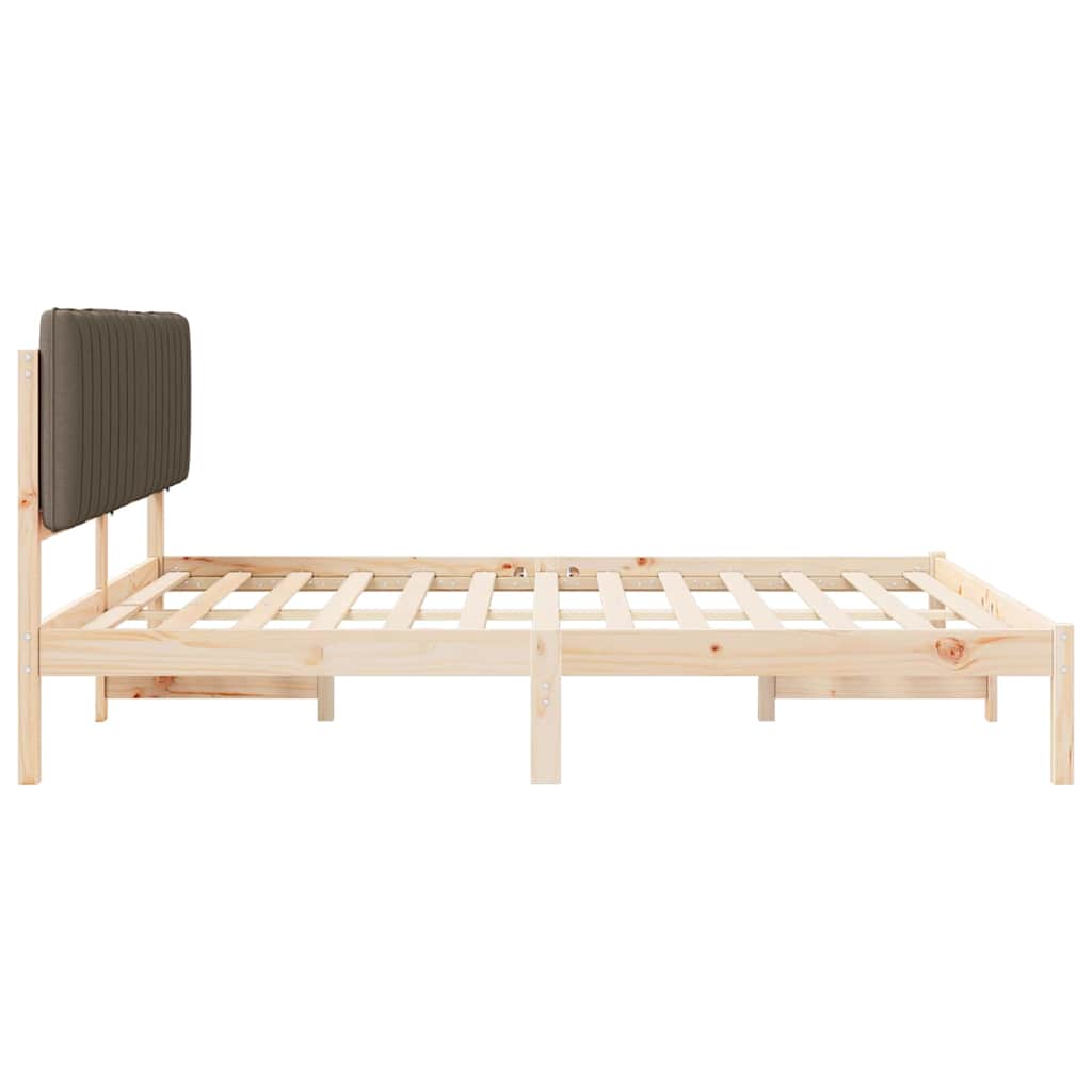 Bedframe met Gevoerd Hoofdgedeelte Taupe 180 x 200 cm is nu te koop bij PeponiXL, paradijselijk wonen!