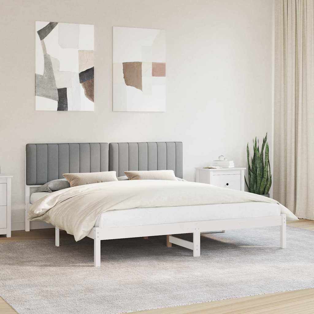 Bedframe met Gevoerd Hoofdgedeelte Lichtgrijs 180 x 200 cm is nu te koop bij PeponiXL, paradijselijk wonen!