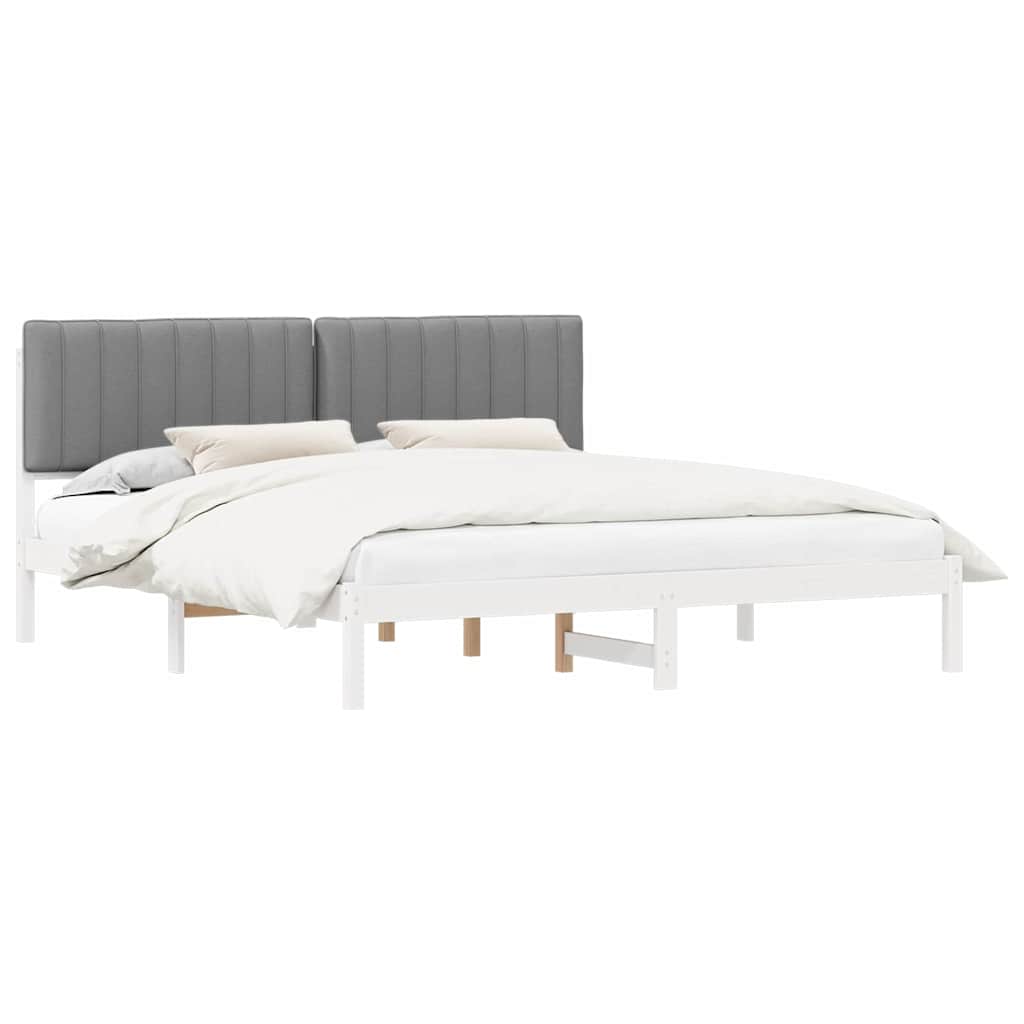 Bedframe met Gevoerd Hoofdgedeelte Lichtgrijs 180 x 200 cm is nu te koop bij PeponiXL, paradijselijk wonen!