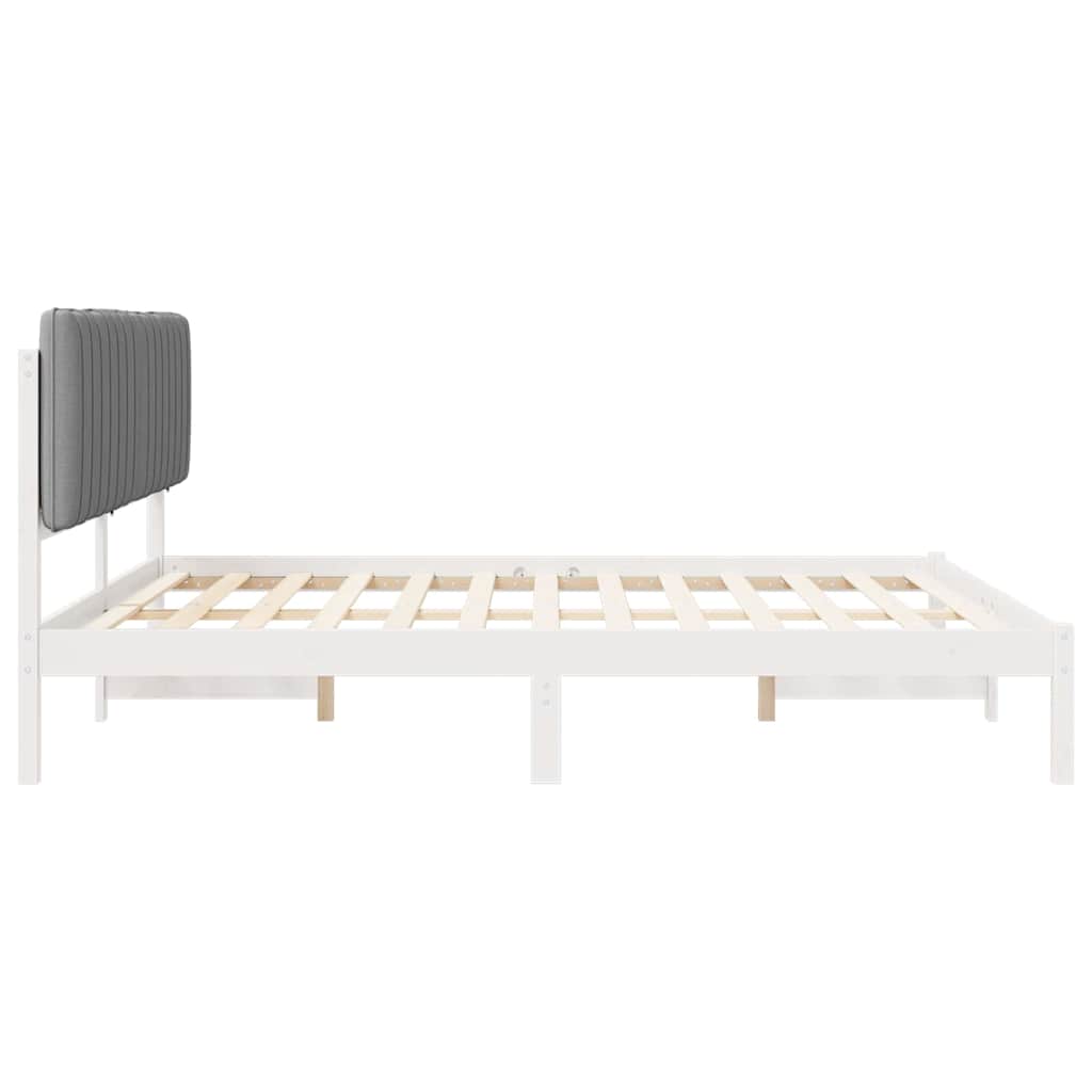 Bedframe met Gevoerd Hoofdgedeelte Lichtgrijs 180 x 200 cm is nu te koop bij PeponiXL, paradijselijk wonen!
