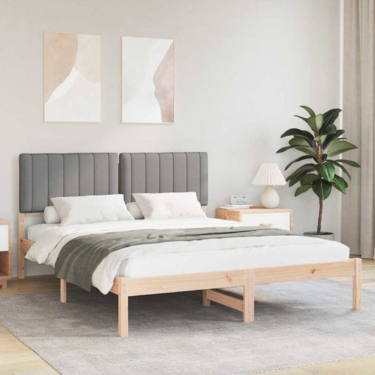 Bedframe met Gevoerd Hoofdgedeelte Lichtgrijs 160 x 200 cm is nu te koop bij PeponiXL, paradijselijk wonen!