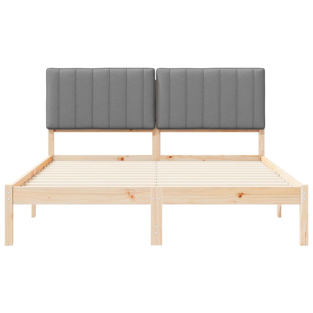 Bedframe met Gevoerd Hoofdgedeelte Lichtgrijs 160 x 200 cm is nu te koop bij PeponiXL, paradijselijk wonen!