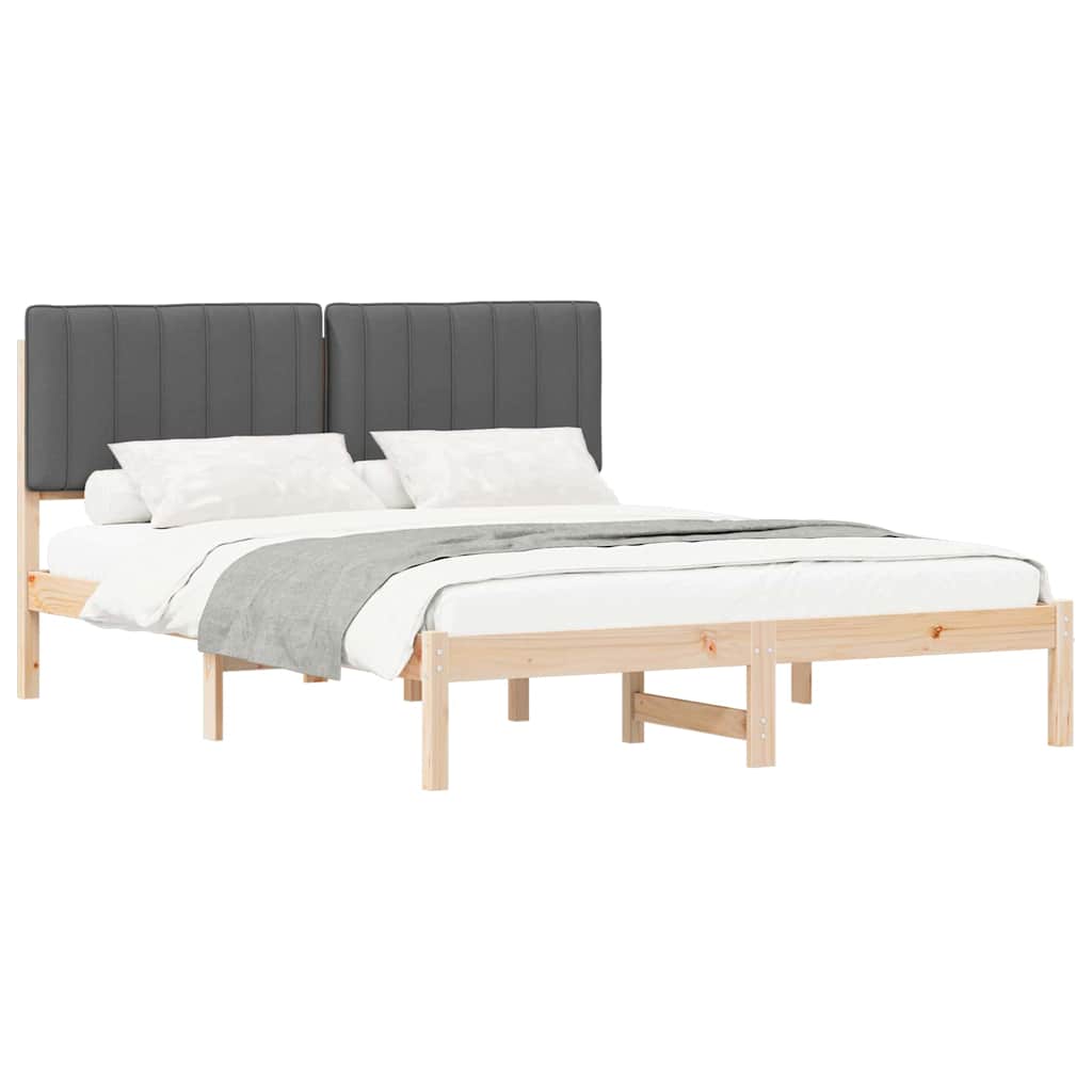 Bedframe met Gevoerd Hoofdgedeelte Donkergrijs 160 x 200 cm is nu te koop bij PeponiXL, paradijselijk wonen!